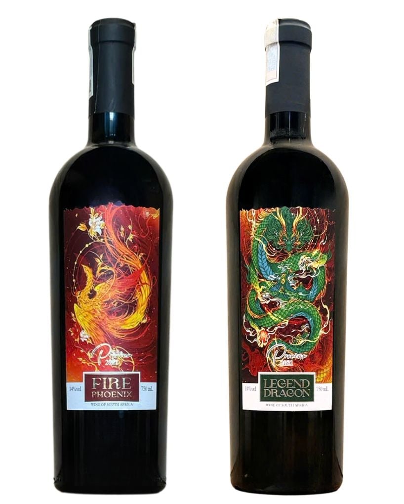 Cặp rượu vang đỏ Nam Phi Legend Dragon và Fire Phoenix