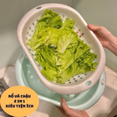 SET 3 THAU RỔ OVAL, bộ thau rổ nhựa dày cao cấp 3 size khác nhau