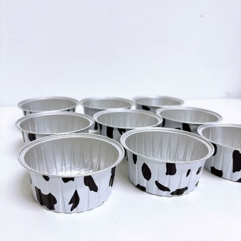 set 10 khay giấy bạc tròn hoạ tiết 8cm. chén giấy bạc nướng bánh. làm đĩa chấm du lịch