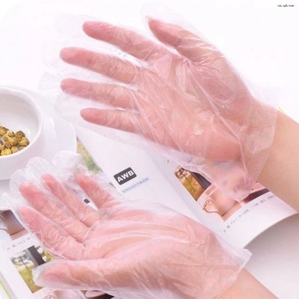 hộp 100 găng tay nilong nhật bản siêu dai. găng tay nhà bếp nấu ăn set 100c