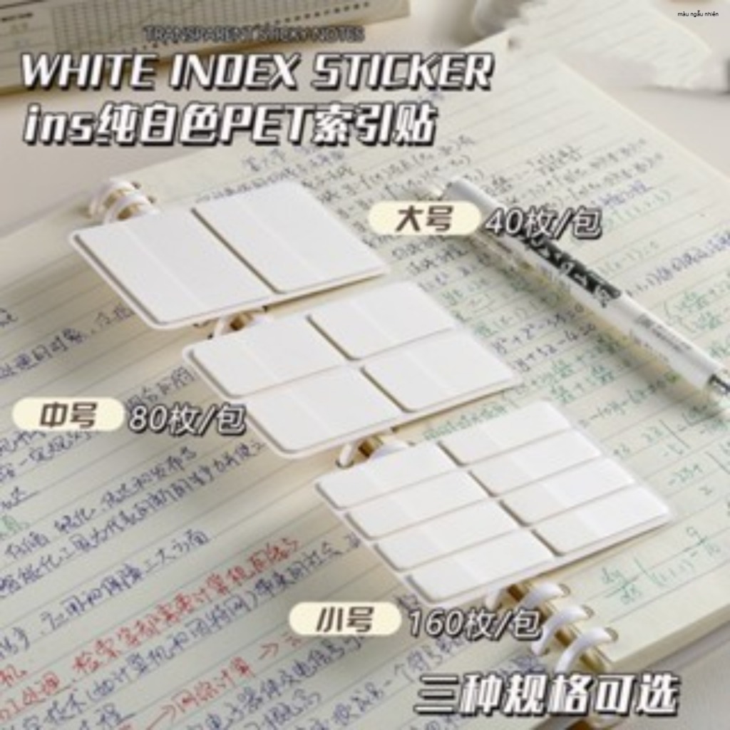 set 50 tờ giấy note trong suốt, giấy ghi chú trog suốt siêu kute