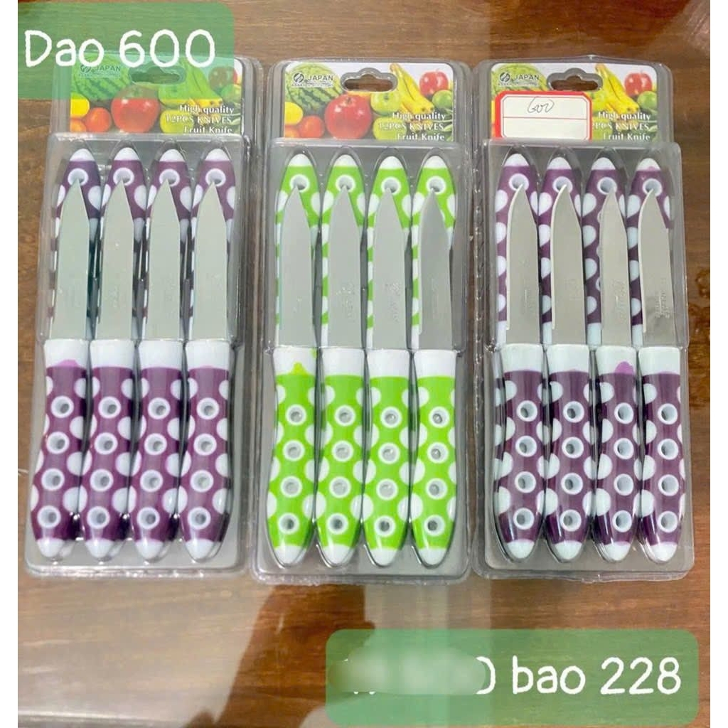 Vỉ 12 Dao Có Hoạ Tiết, Dao Gọt Tỉa Trái Cây Đa Năng