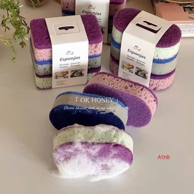 set 3 miếng rửa chén esponjas 002, miếng bọt biển cọ rửa chén, bát, xoong nồi tiện lợi mẫu mới