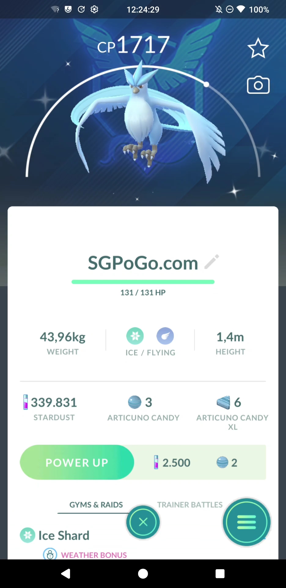 Pokémon PTC Go - Shiny Zapdos - Aritcuno- Moltres - Go Tour 2026 ✨Special Background✨