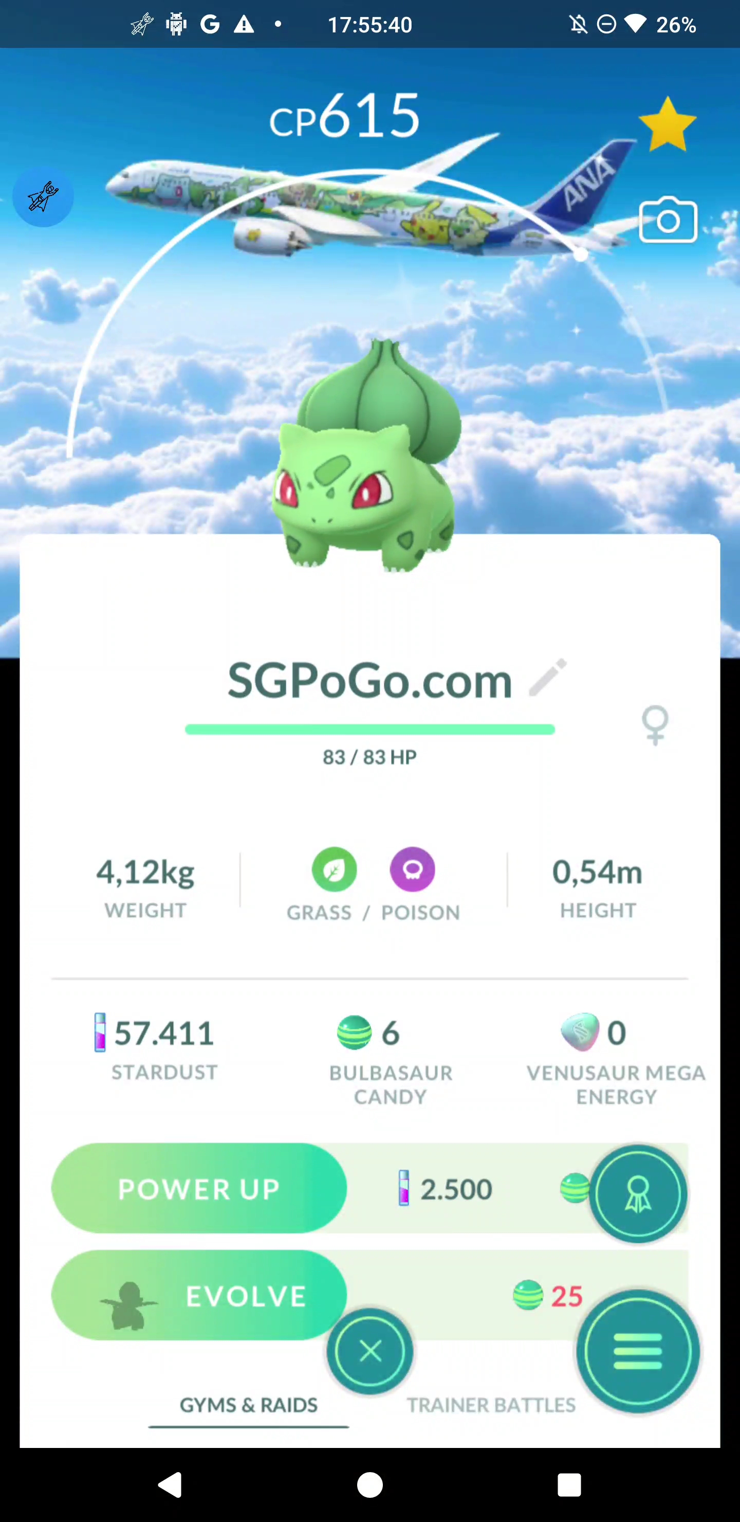 Shiny Bulbasaur Jet Green ANA Background- Mini PTC✨