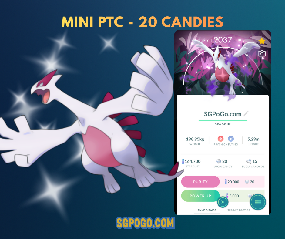 Shiny Lugia (purified)✨2025 Wild Area Special Background✨mini PTC 20k✨