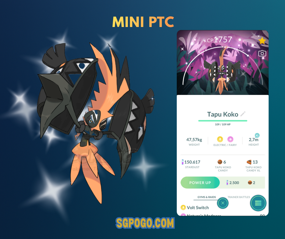 Shiny Tapu Koko✨2025 Wild Area Special Background✨mini PTC 20k✨✨