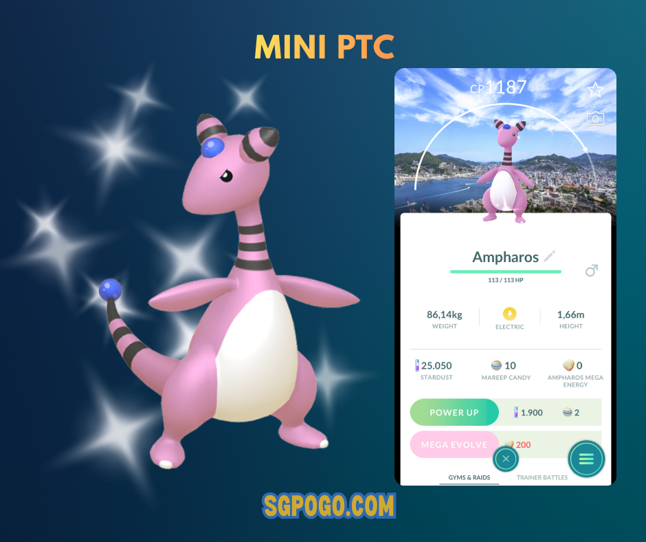 Shiny Ampharos✨Nagasaki Stamp Rally Location Background✨mini PTC 20k✨