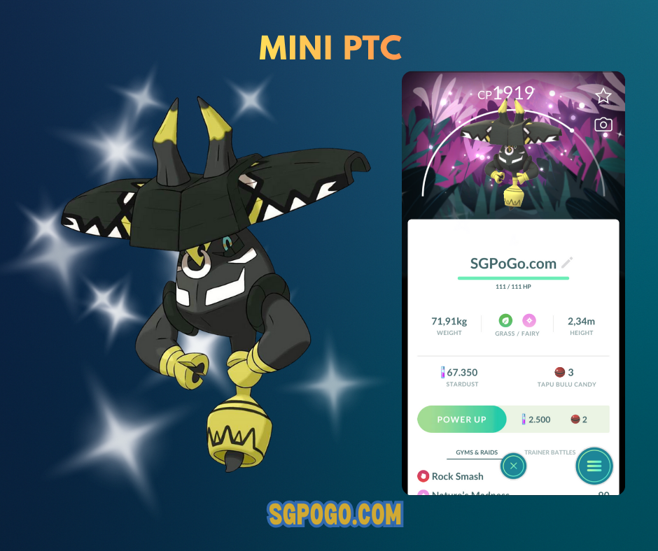 Shiny Tapu bulu✨2025 Wild Area Special Background✨mini PTC 20k✨✨