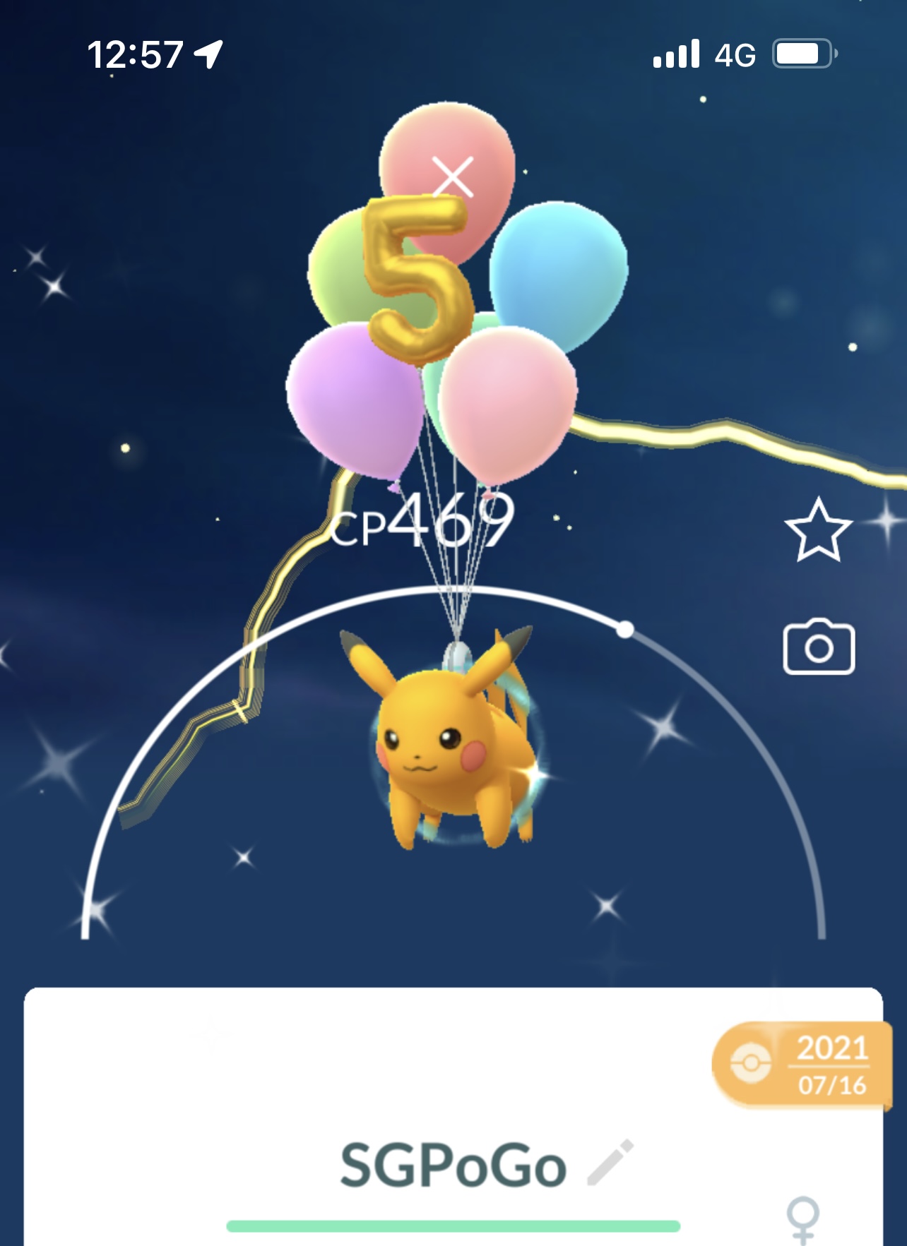 Flying Fifth Anniversary Pikachu 2021