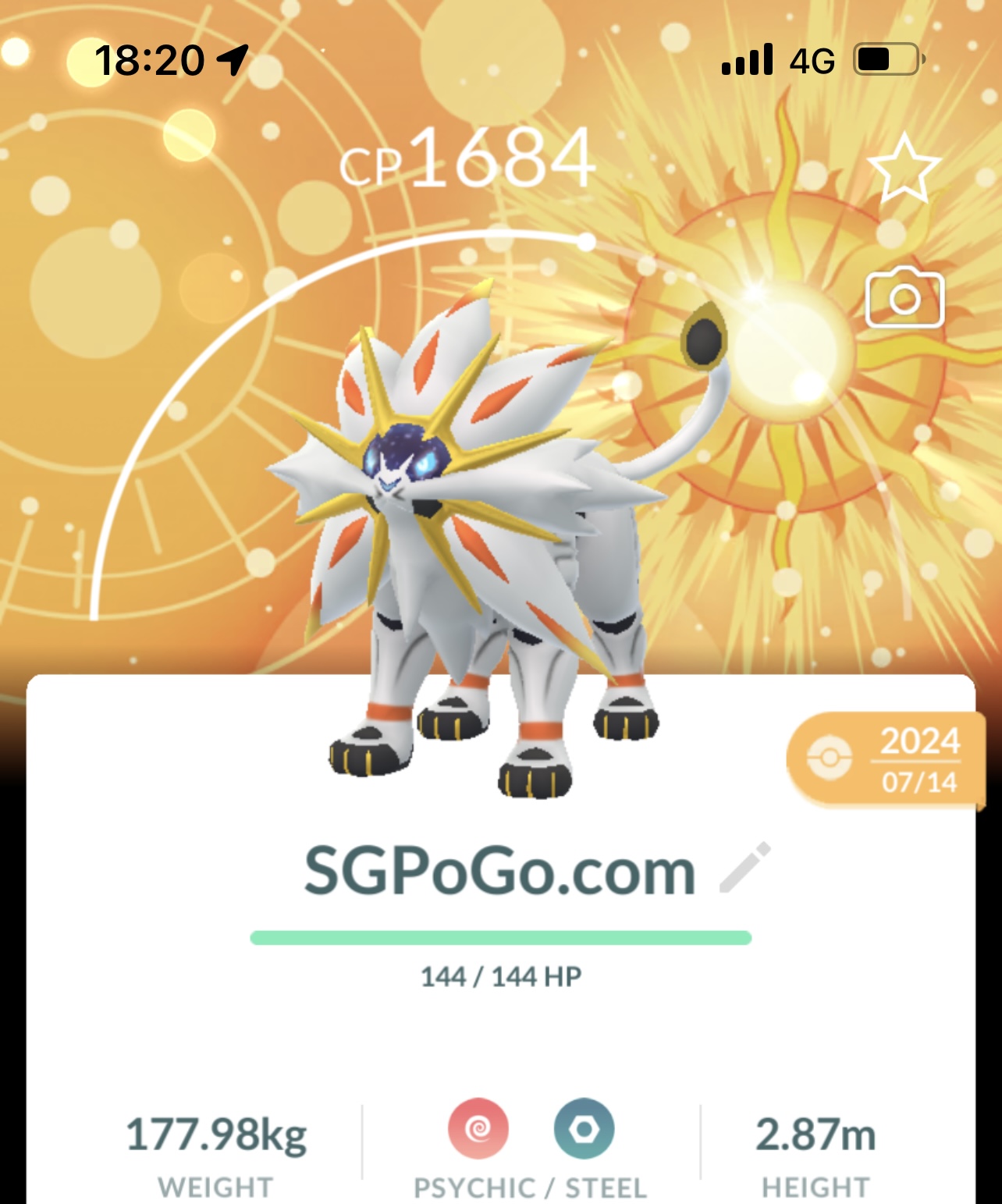 Solgaleo with Special Background