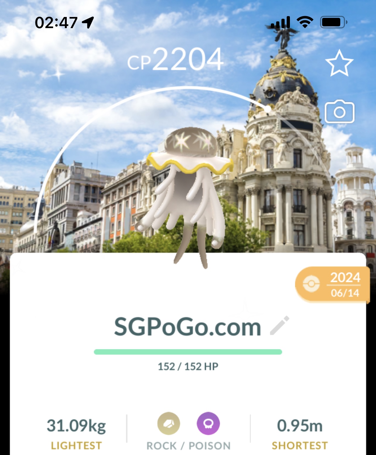 Shiny Nihilego with Marid background (Go Fest 2024)