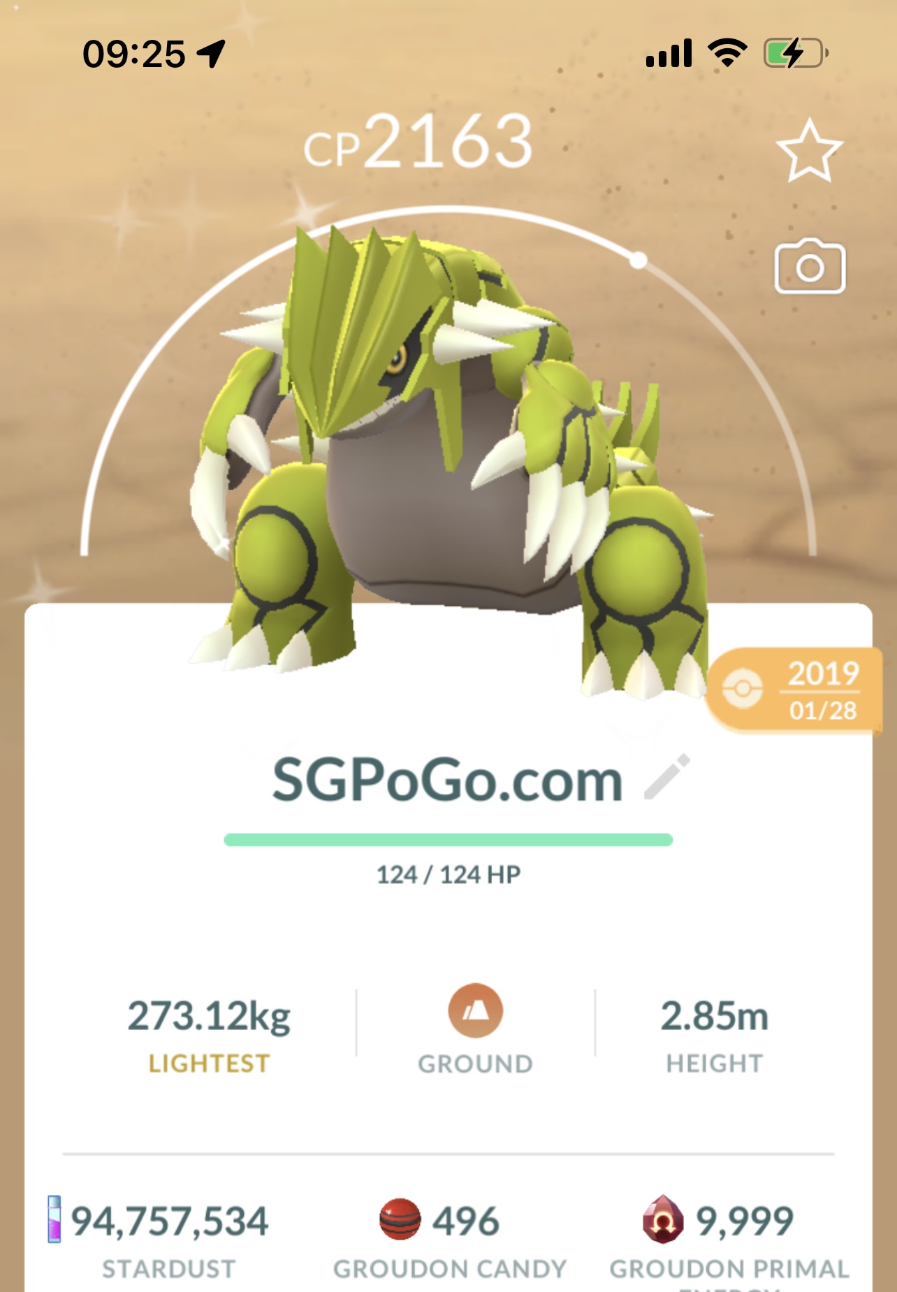 Shiny Groudon 2019 (Guaranteed lucky Trade)