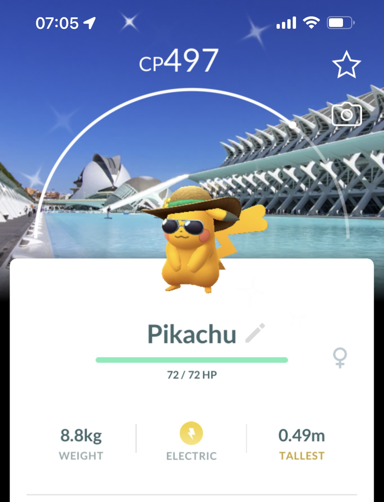 Shiny Pikachu summer hat background - Mini PTC