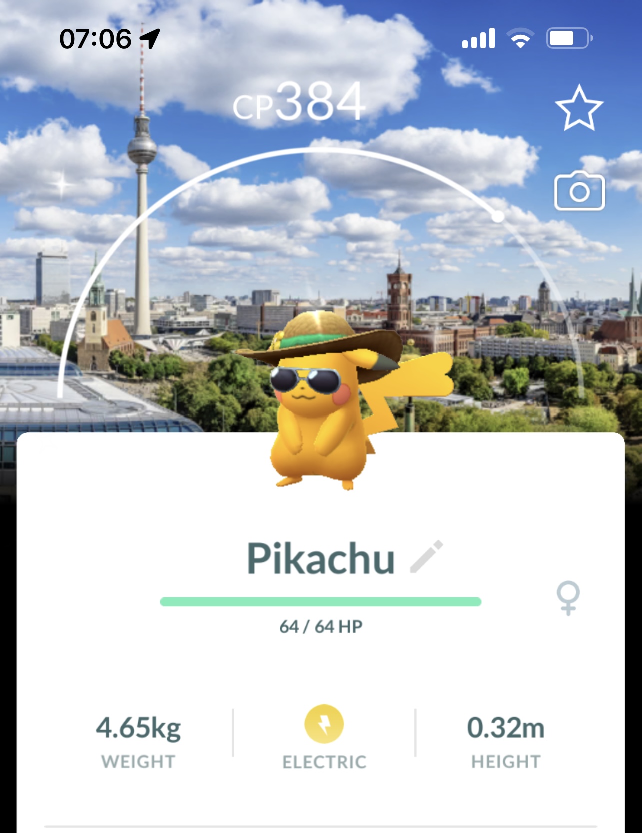 Shiny Pikachu summer hat background - Mini PTC
