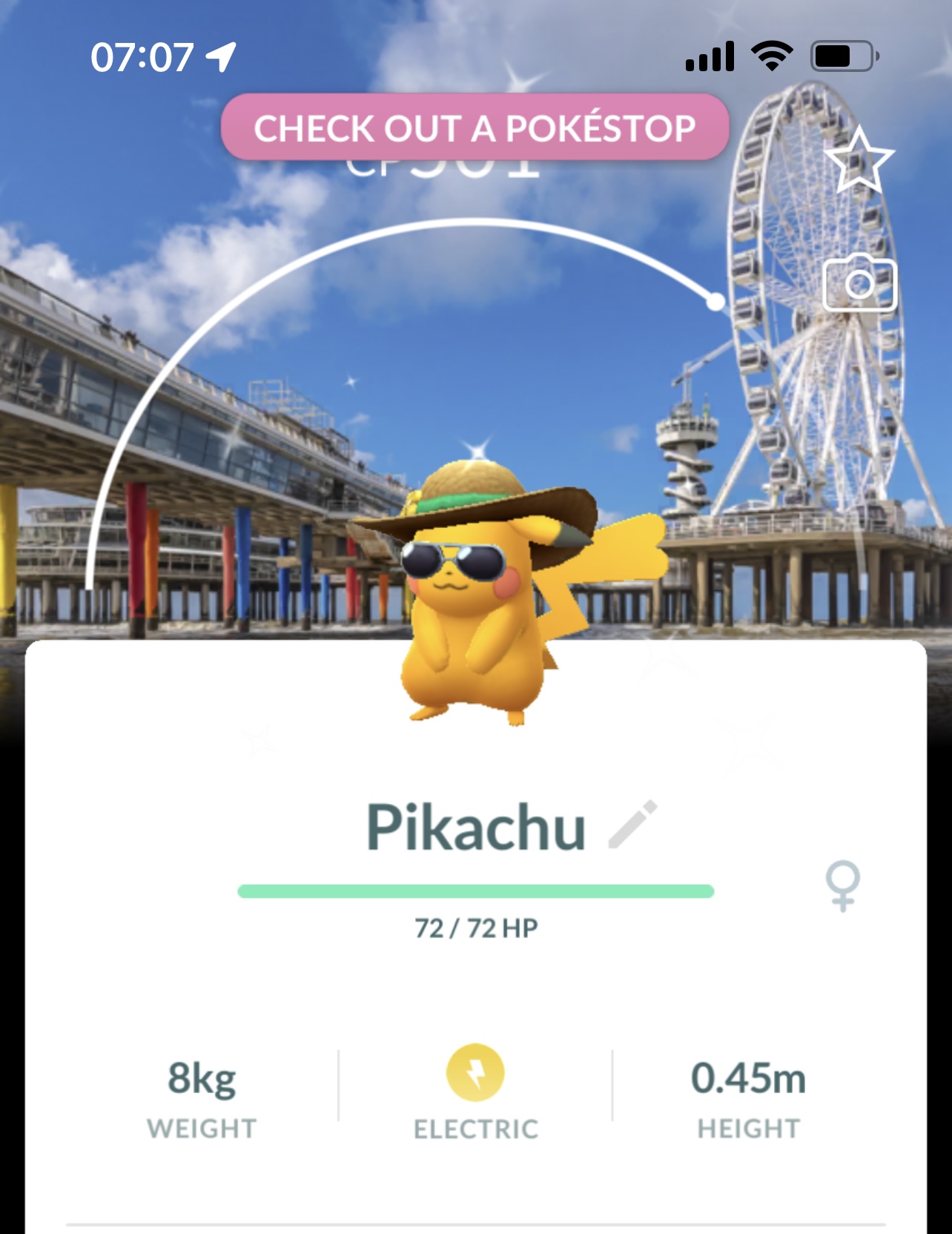 Shiny Pikachu summer hat background - Mini PTC