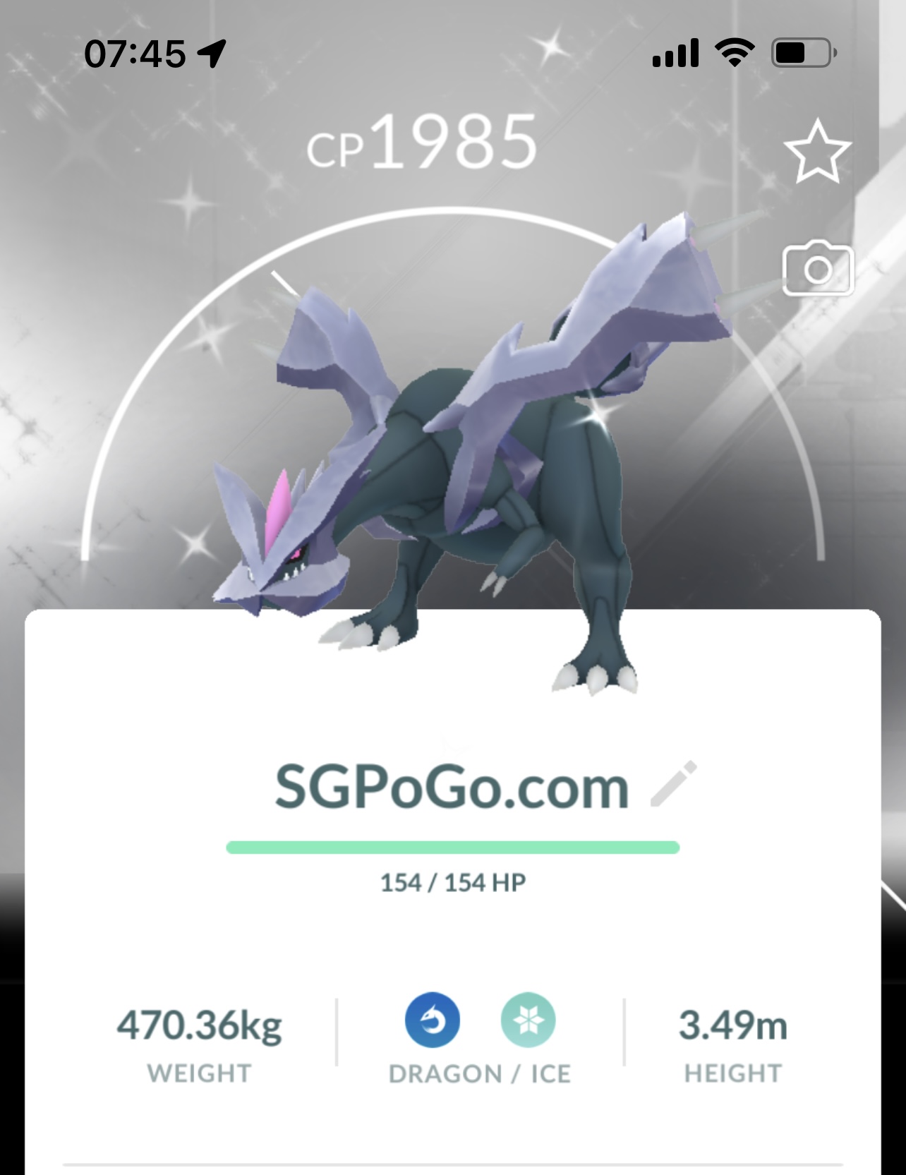 Shiny Kyurem with Unova Black and White background