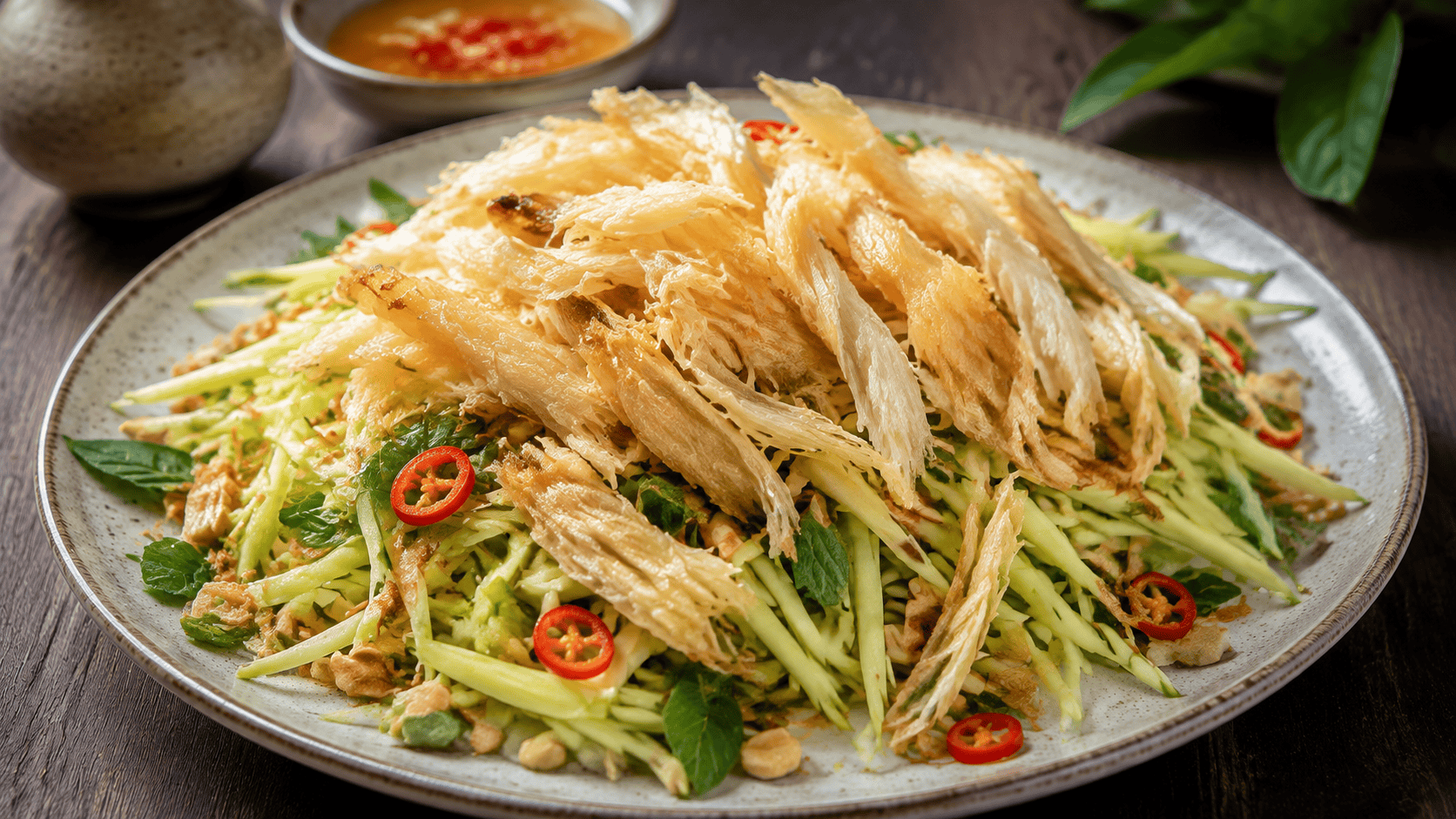gỏi xoài khô cá dứa