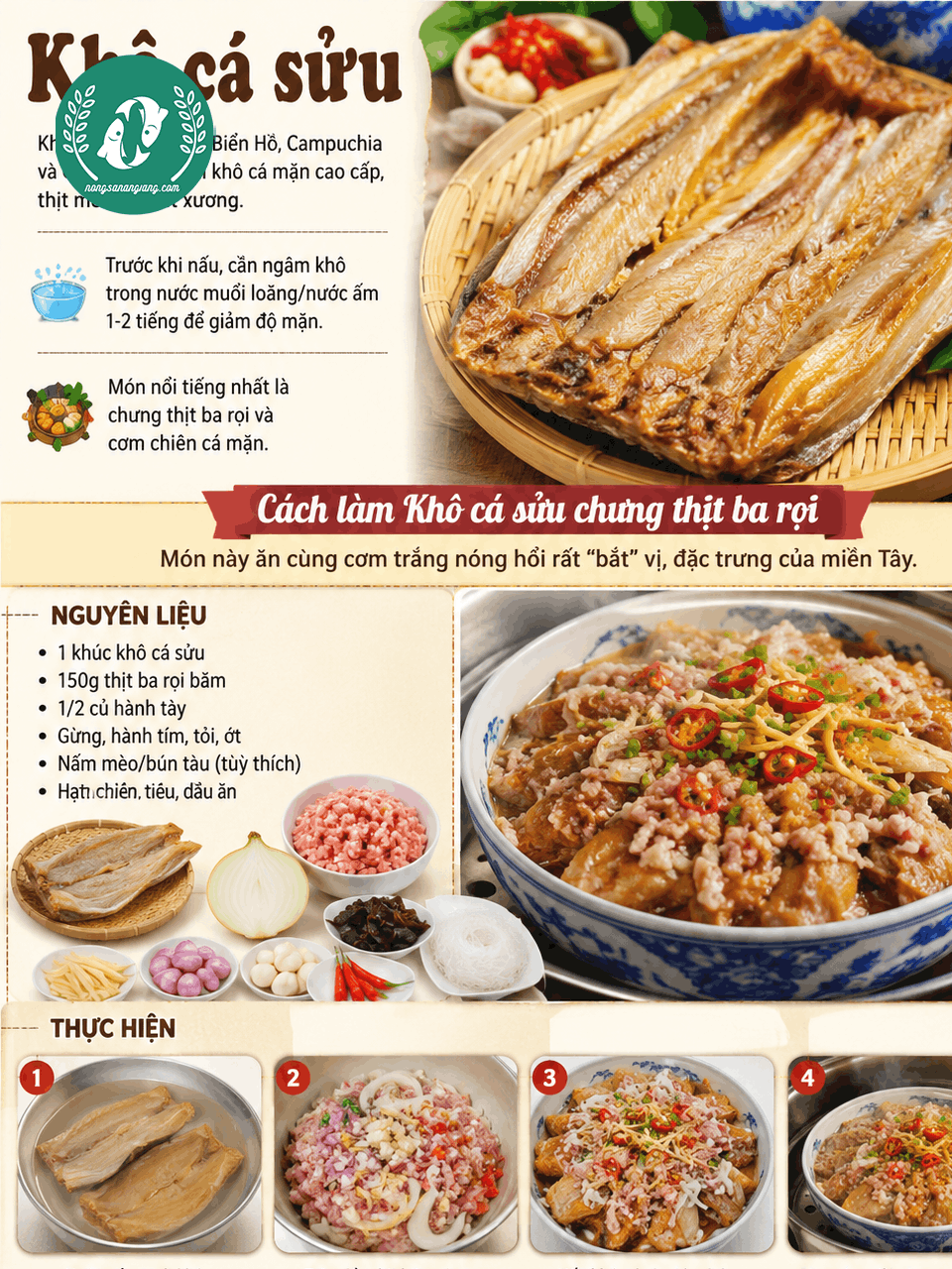 Cá Sửu Chưng Thịt BA Rọi