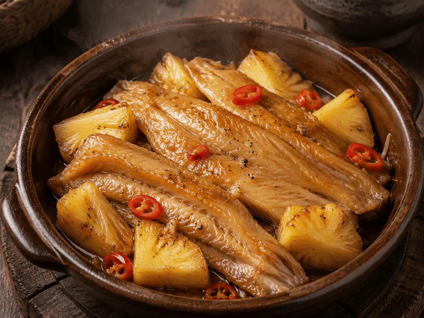 khô cá dứa rim mắm đường