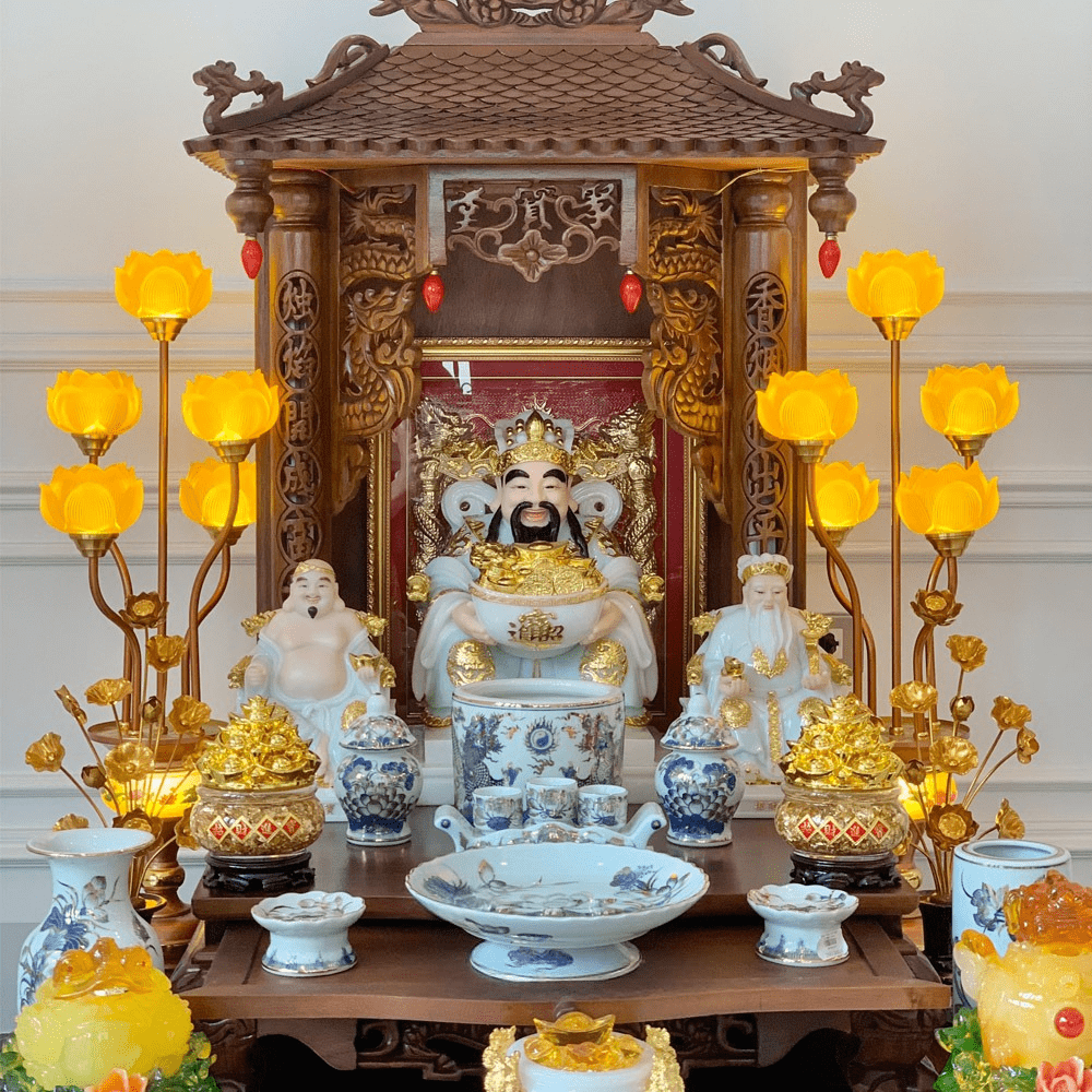 Bàn Thờ Thần Tài Bằng Đồng-Cửu Diệu Thiên