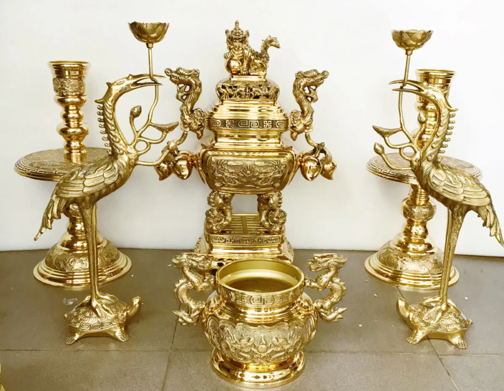 Tác Dụng Phong Thủy Của Bộ Đồ Thờ Bằng Đồng Theo Ngũ Hành-Cửu Diệu Thiên