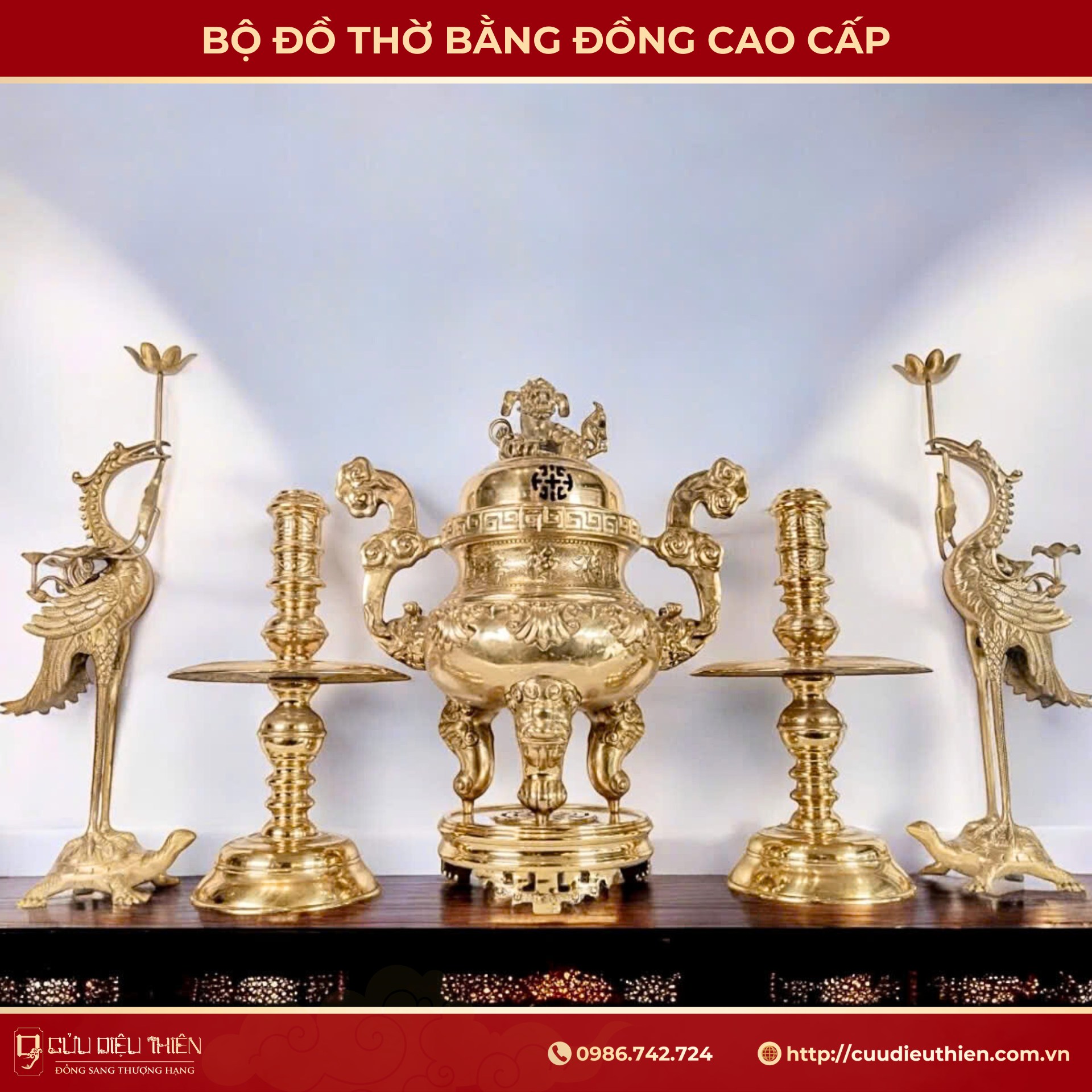 Bộ Thờ Đồng Cao Cấp - Cửu Diệu Thiên