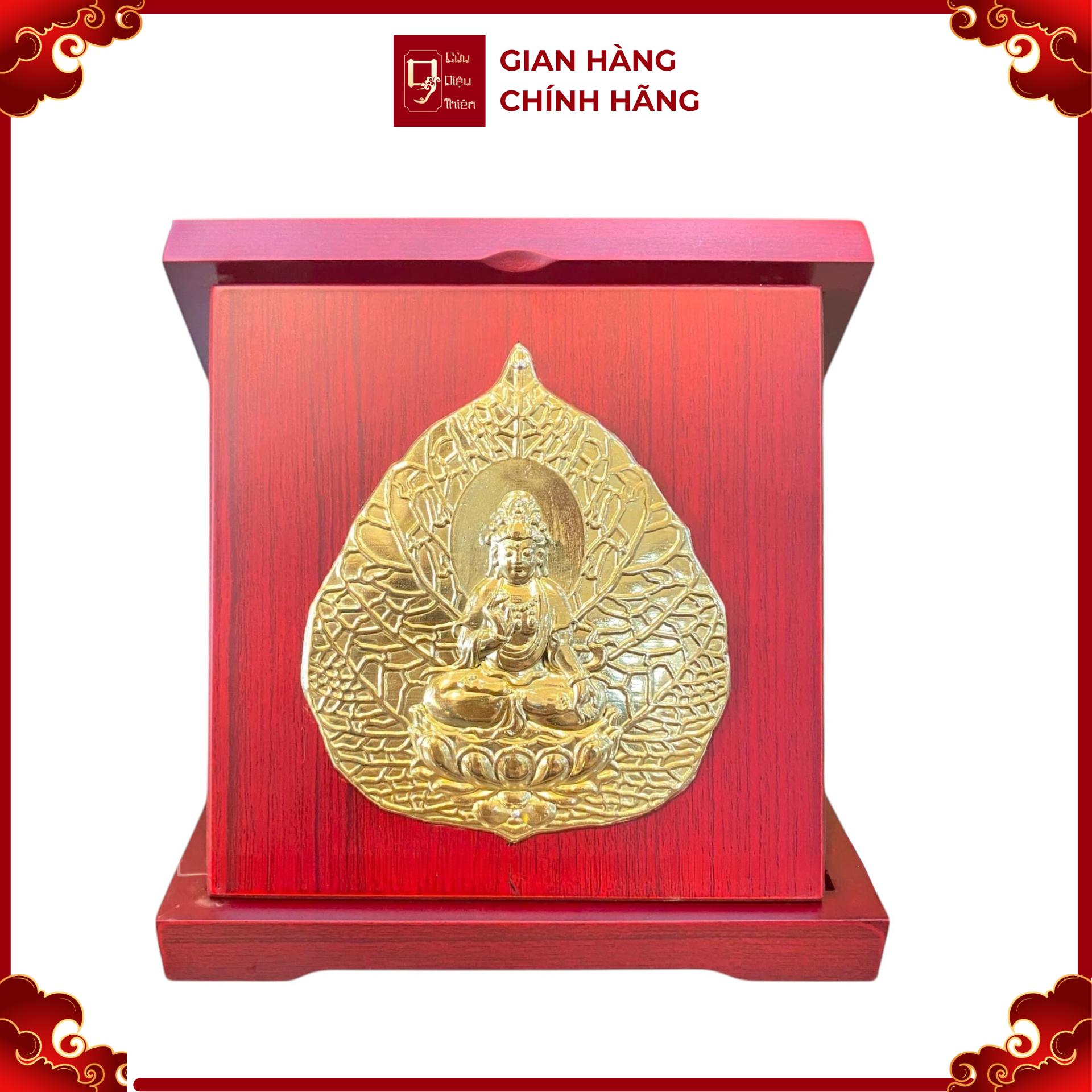 Tranh Đồng Lá Bồ Đề  ( 16x16cm ) - Cửu Diệu Thiên - BĐ0015