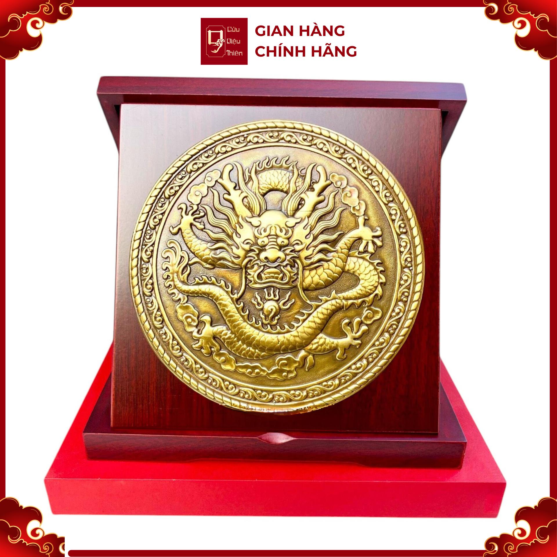 Tranh Đồng Vàng Rồng Phú Quý ( Đường Kính 23cm ) - Cửu Diệu Thiên - RV001