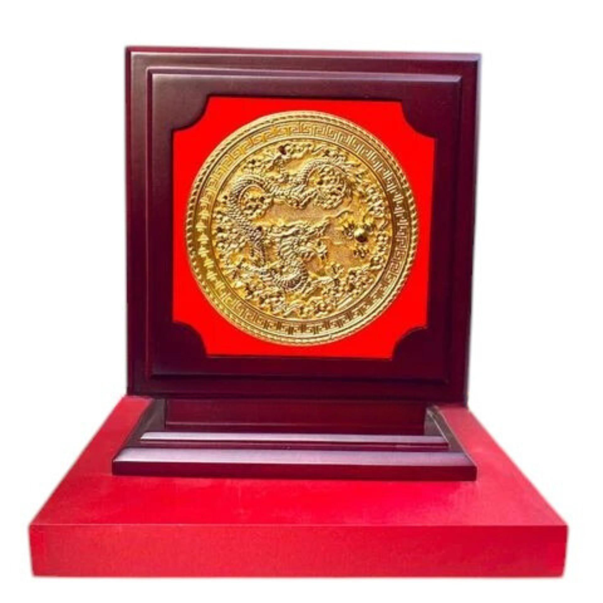 Tranh Đồng Vàng Rồng Phú Quý , Mạ Vàng 24K ( Đường Kính 23cm ) - Cửu Diệu Thiên - RV005