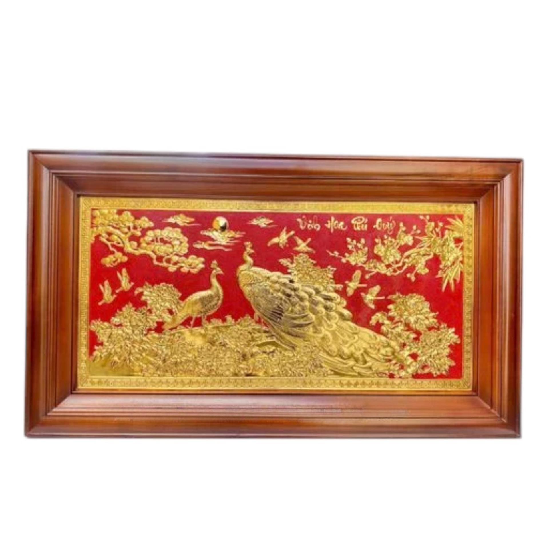 Tranh Đồng Phu Thê Viên Mãn , Mạ Vàng 24K - Cửu Diệu Thiên - THN330