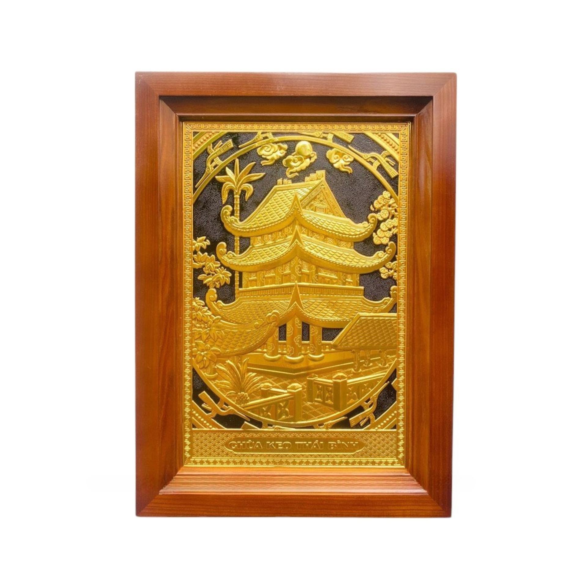 Tranh Đồng Chùa Keo, Mạ Vàng 24K (38x54cm) - Cửu Diệu Thiên - CK008