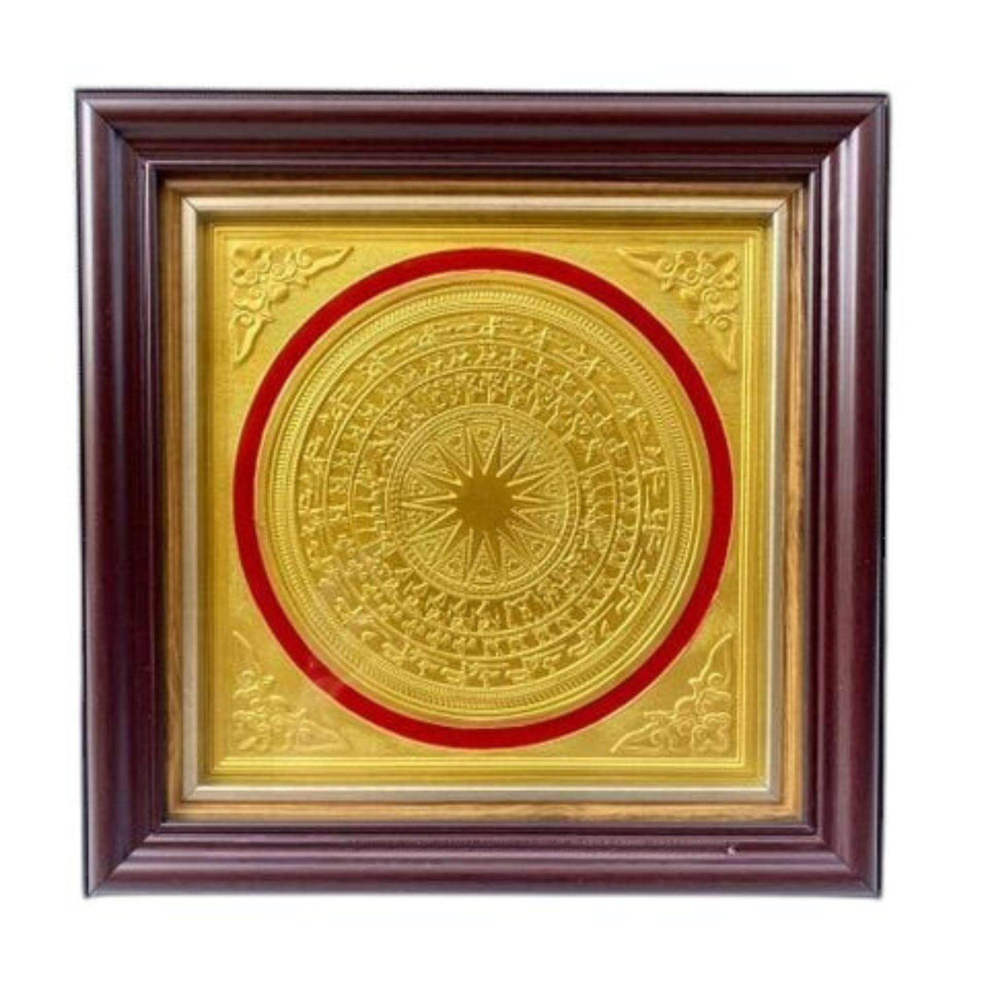 Tranh Đồng Trống Đồng , Mạ Vàng 24K ( 26x26cm ) - Cửu Diệu Thiên - ĐT010