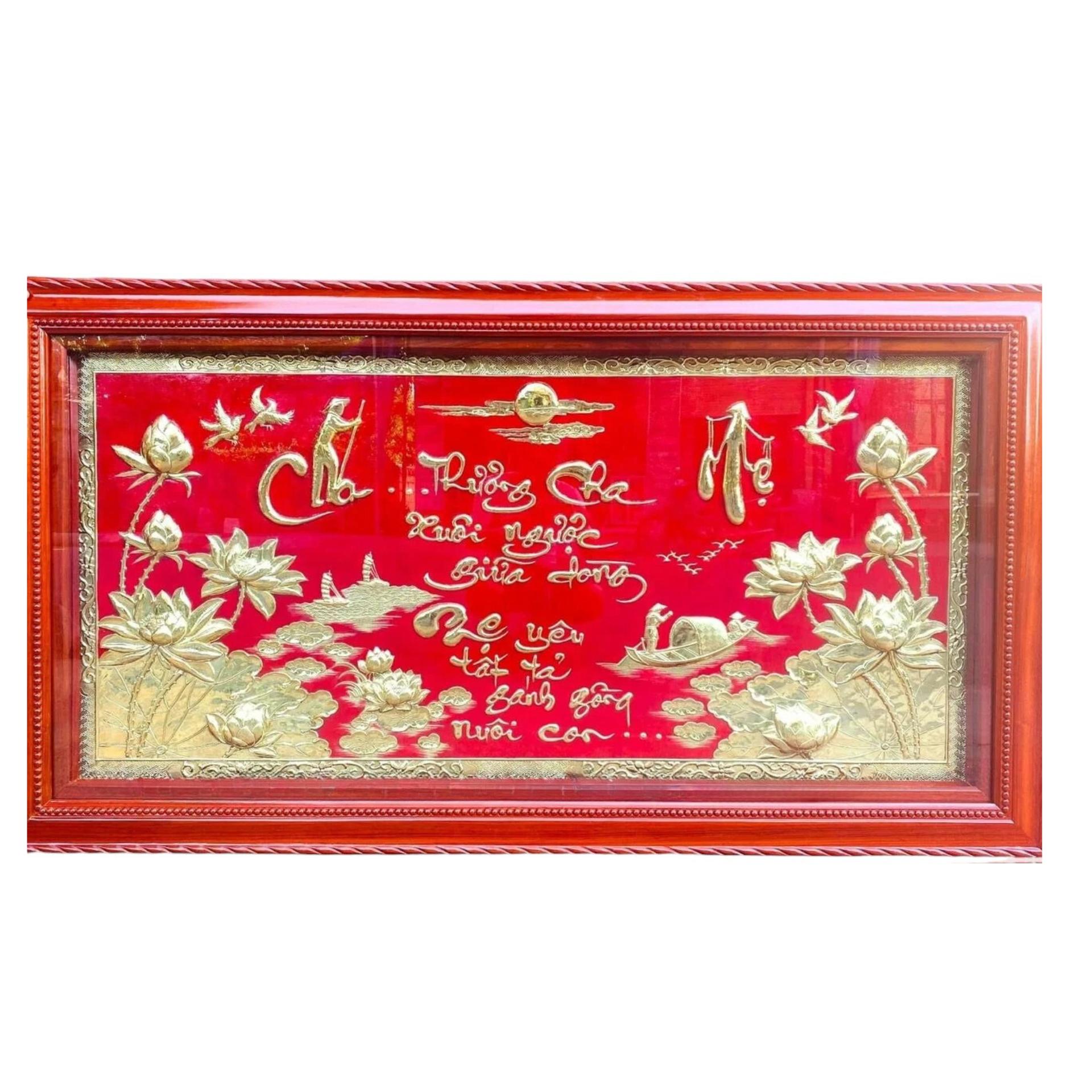 Tranh Đồng Chữ Cha Mẹ Cách Điệu ( 88x173cm ) - Cửu Diệu Thiên - CM0010
