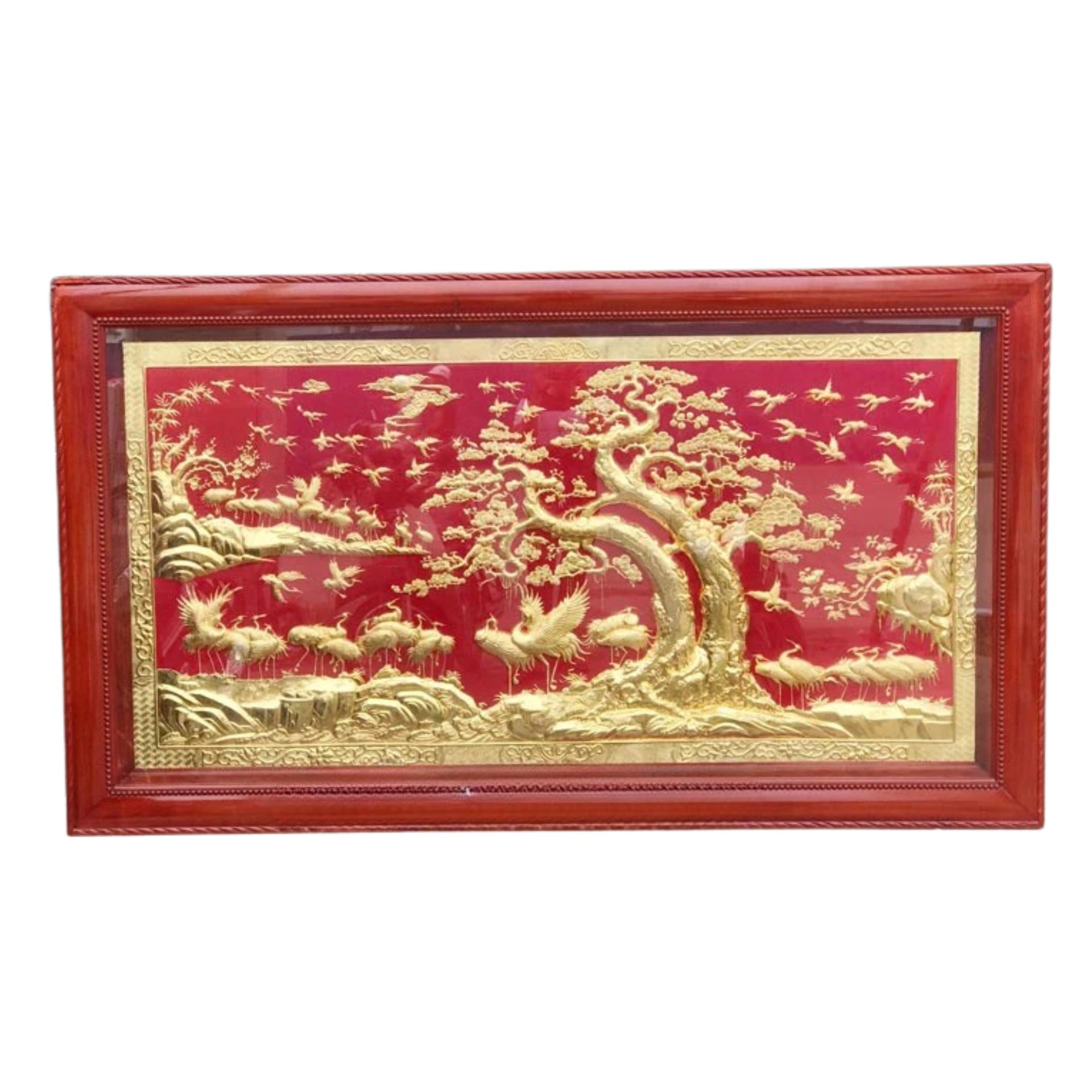 Tranh Tùng Hạc - Đồ Đồng Cao Cấp - Cửu Diệu Thiên - THN034