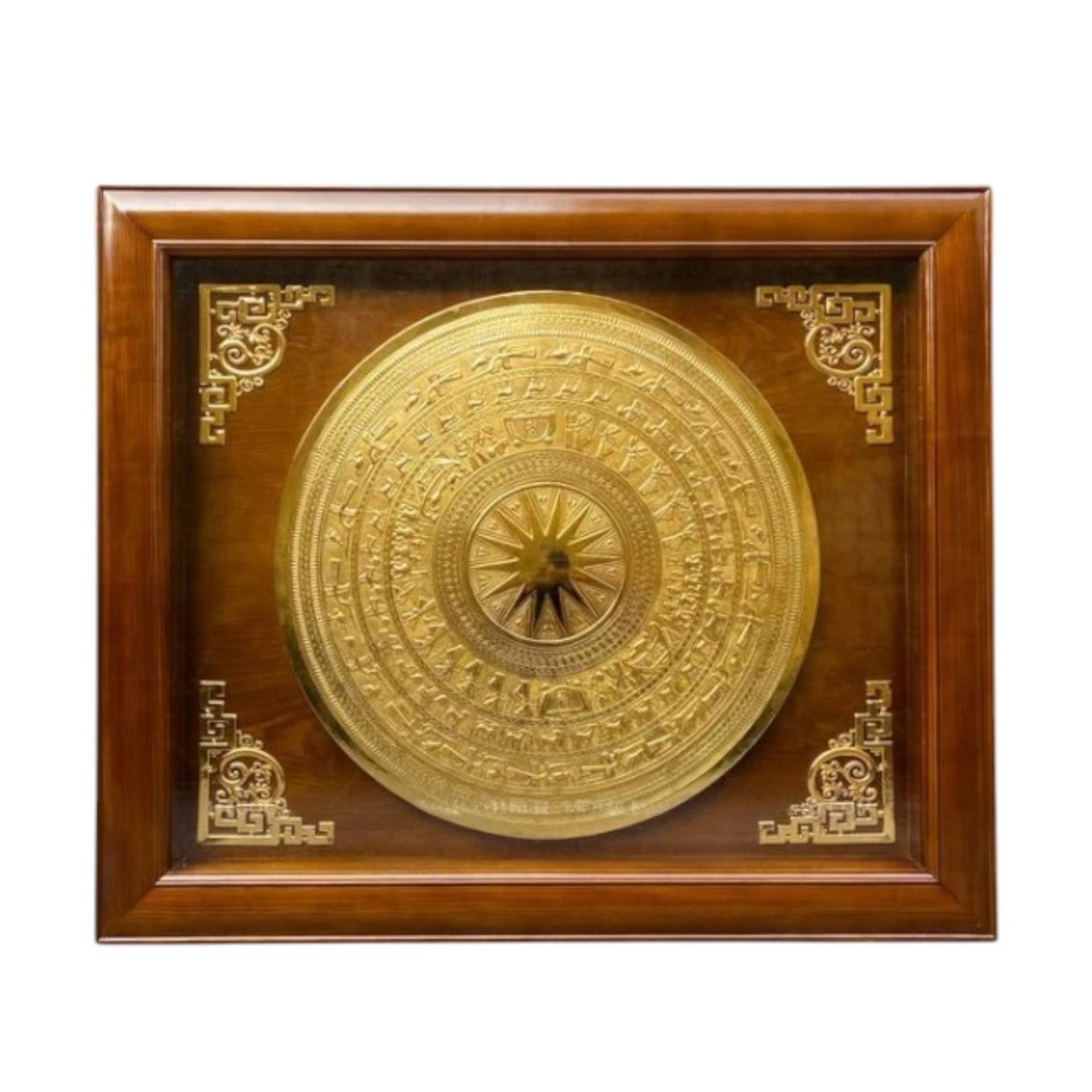 Tranh Đồng Mặt Trống Đồng , Mạ Vàng 24K ( 1m27x1m07 ) - Cửu Diệu Thiên - ĐT014