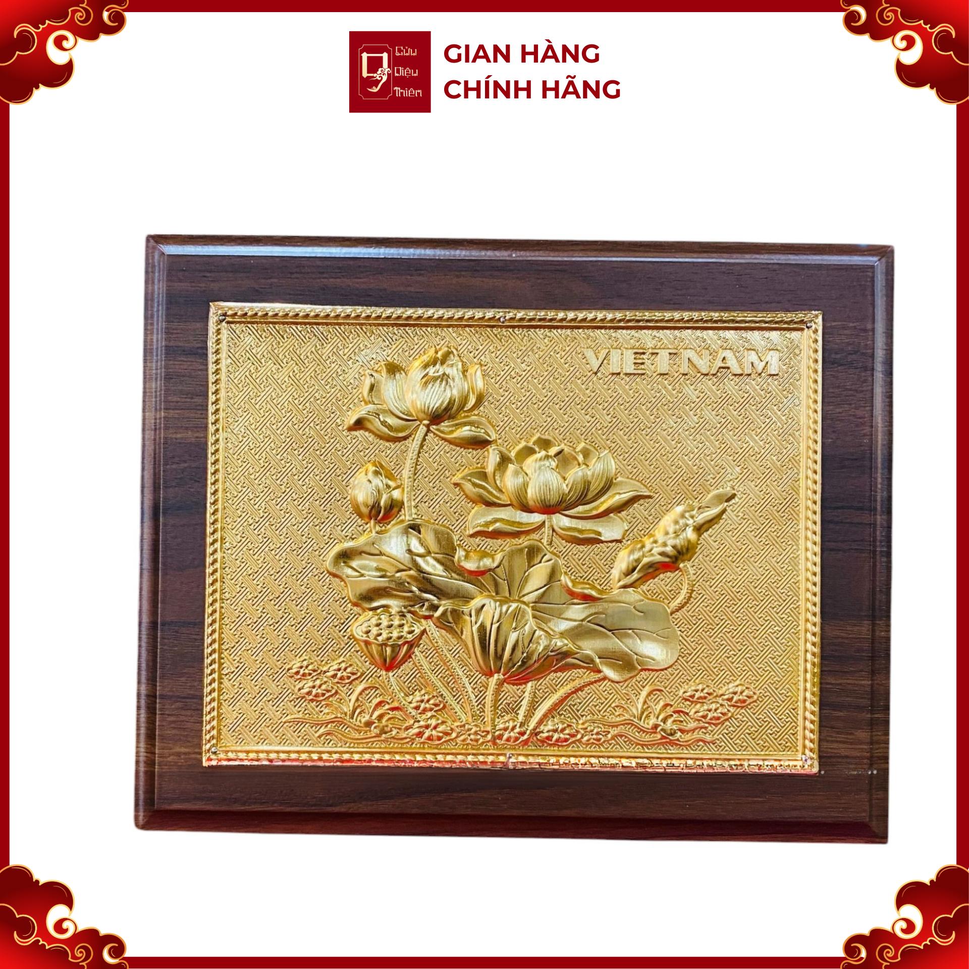 Tranh Đồng Hoa Sen ( 20x25cm ) - Cửu Diệu Thiên - SH033