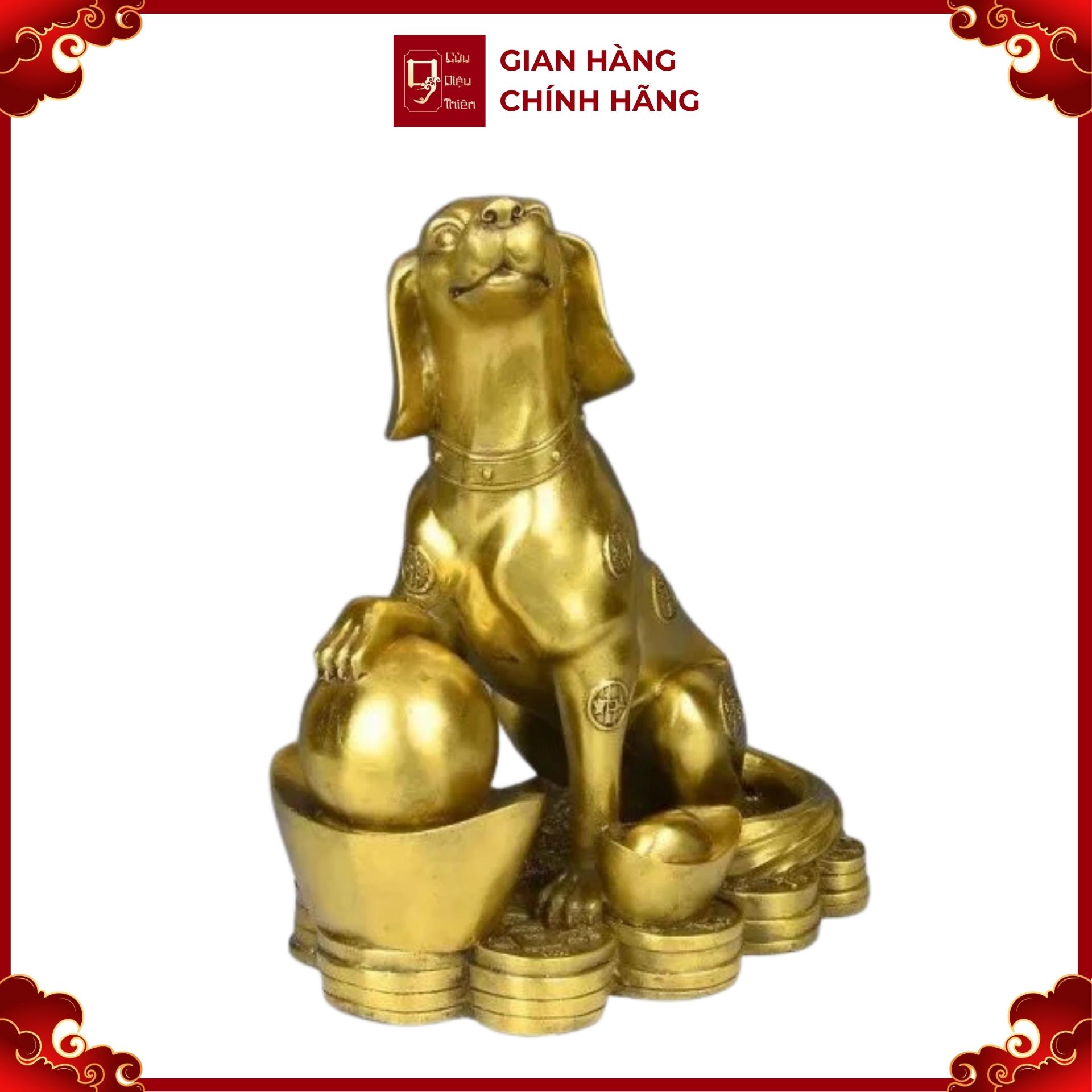 Chó Bằng Đồng , Linh Vật Tuổi Tuất - Đồ Đồng Cao Cấp - Cửu Diệu Thiên - THN085