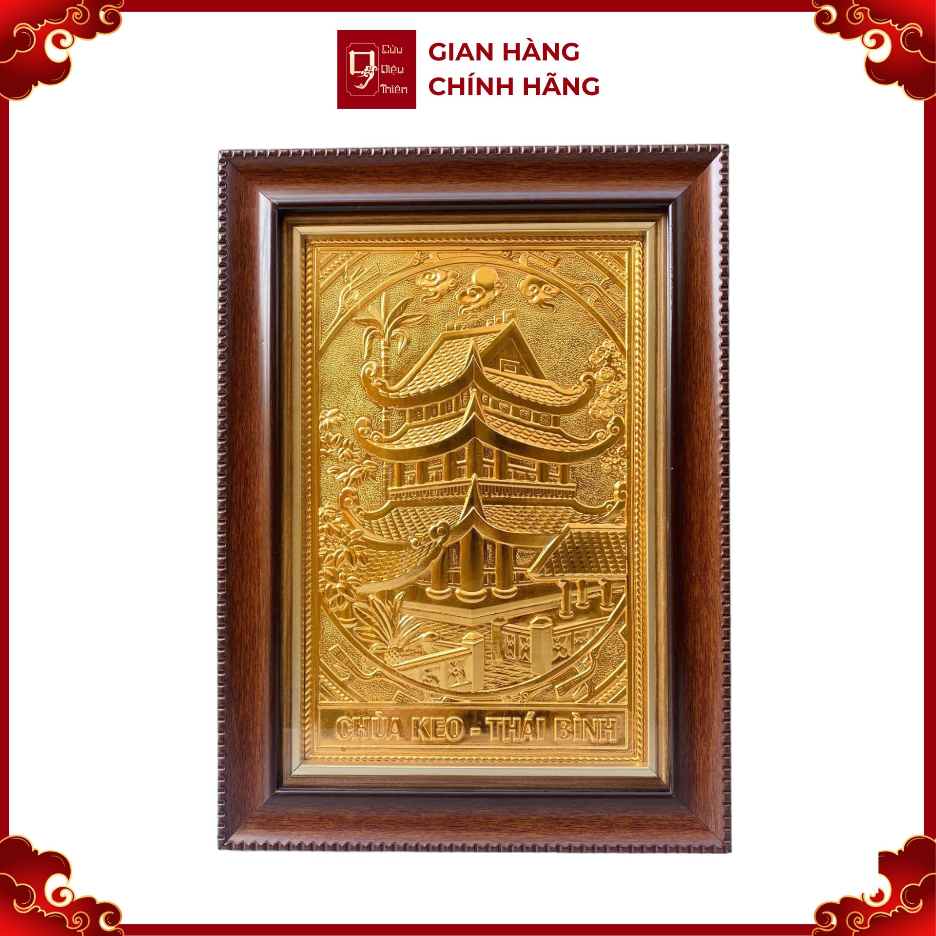 Tranh Đồng Chùa Keo, Dát Vàng (28x38cm) - Cửu Diệu Thiên - CK009