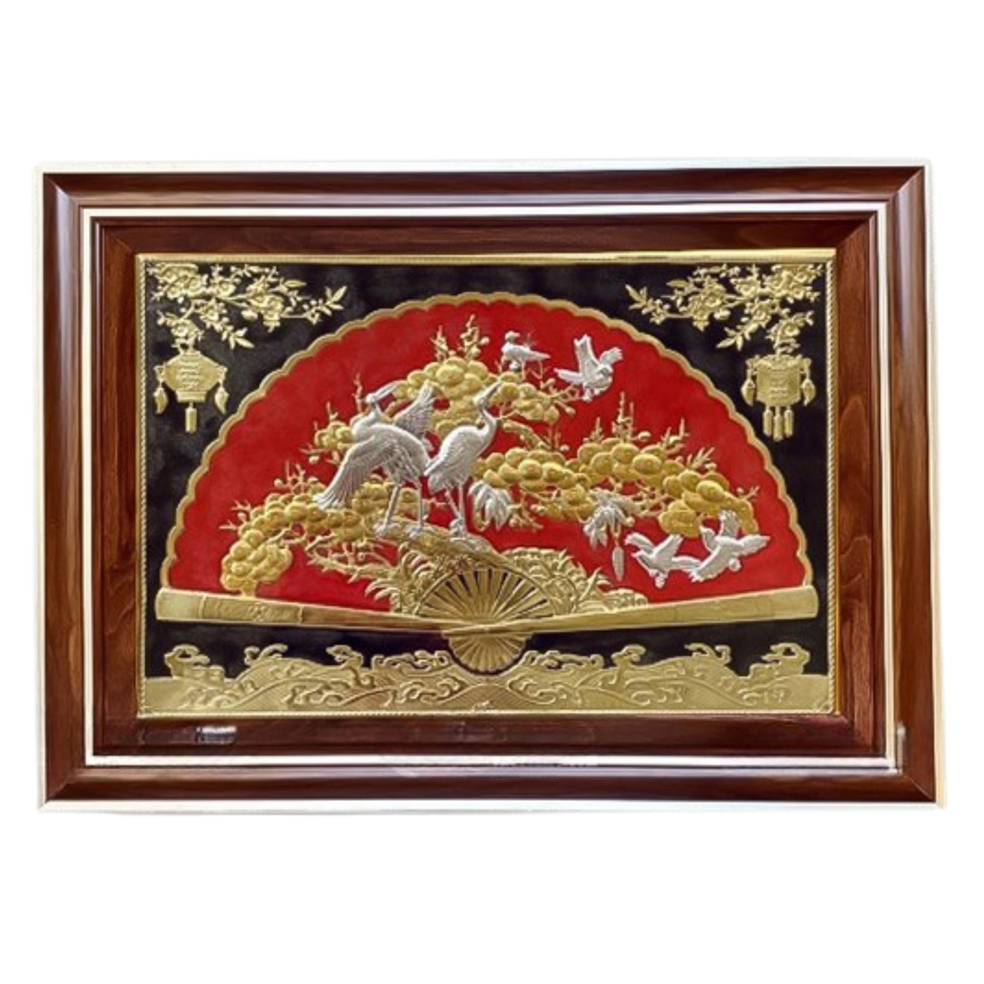 Tranh Tùng Hạc - Đồ Đồng Cao Cấp - Cửu Diệu Thiên - THN035