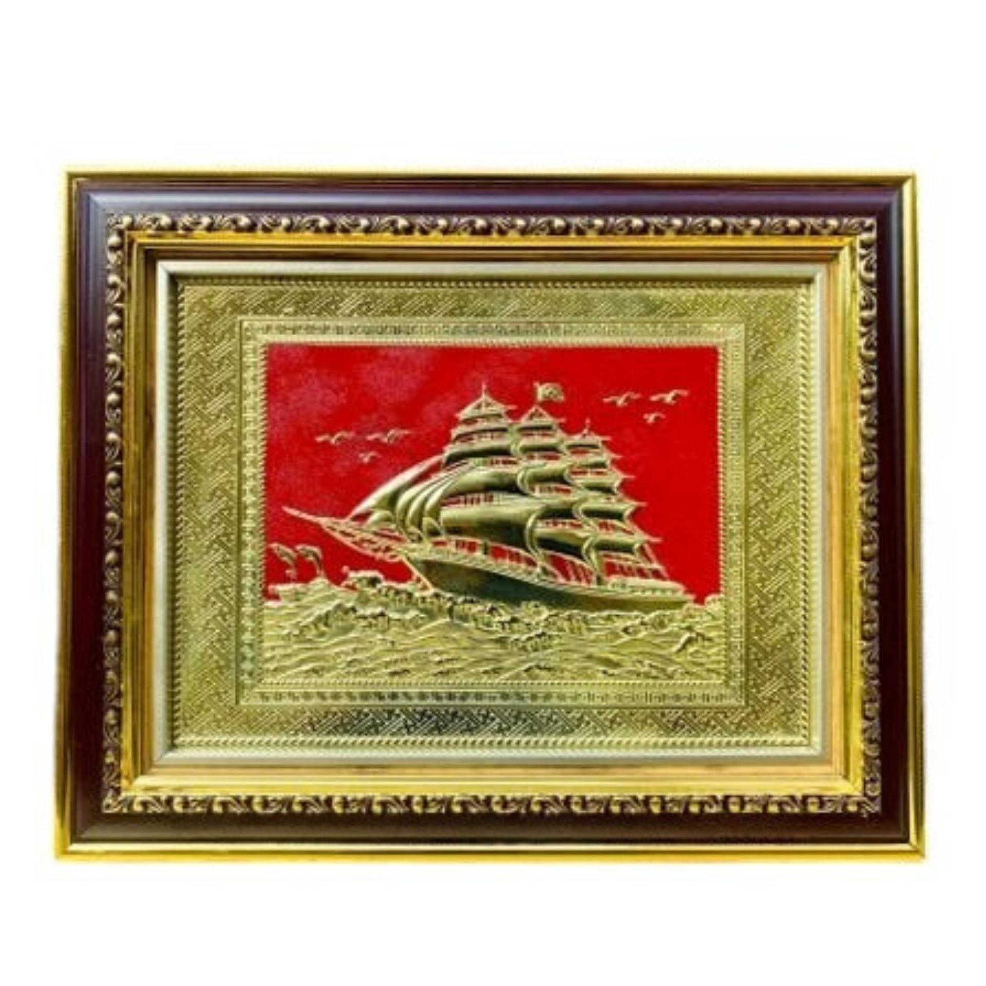 Tranh Đồng Thuận Buồm Xuôi Gió ( 28x34cm ) - Cửu Diệu Thiên - TB007