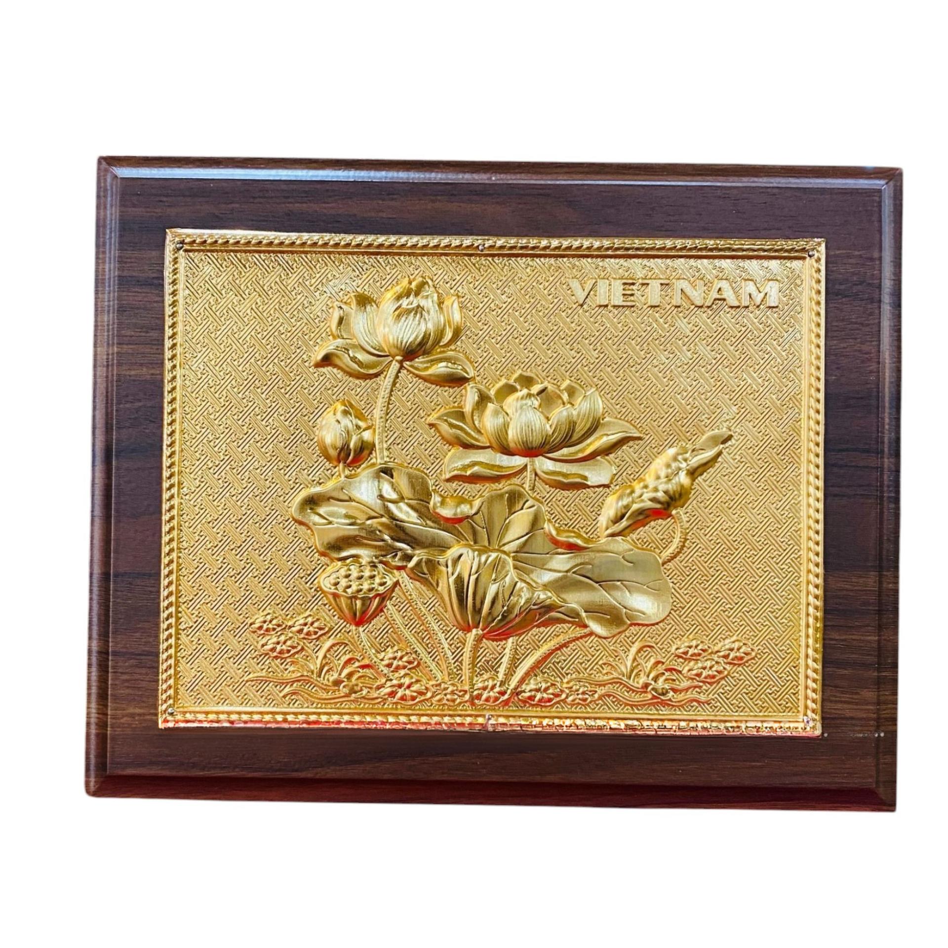 Tranh Đồng Hoa Sen ( 20x25cm ) - Cửu Diệu Thiên - SH033