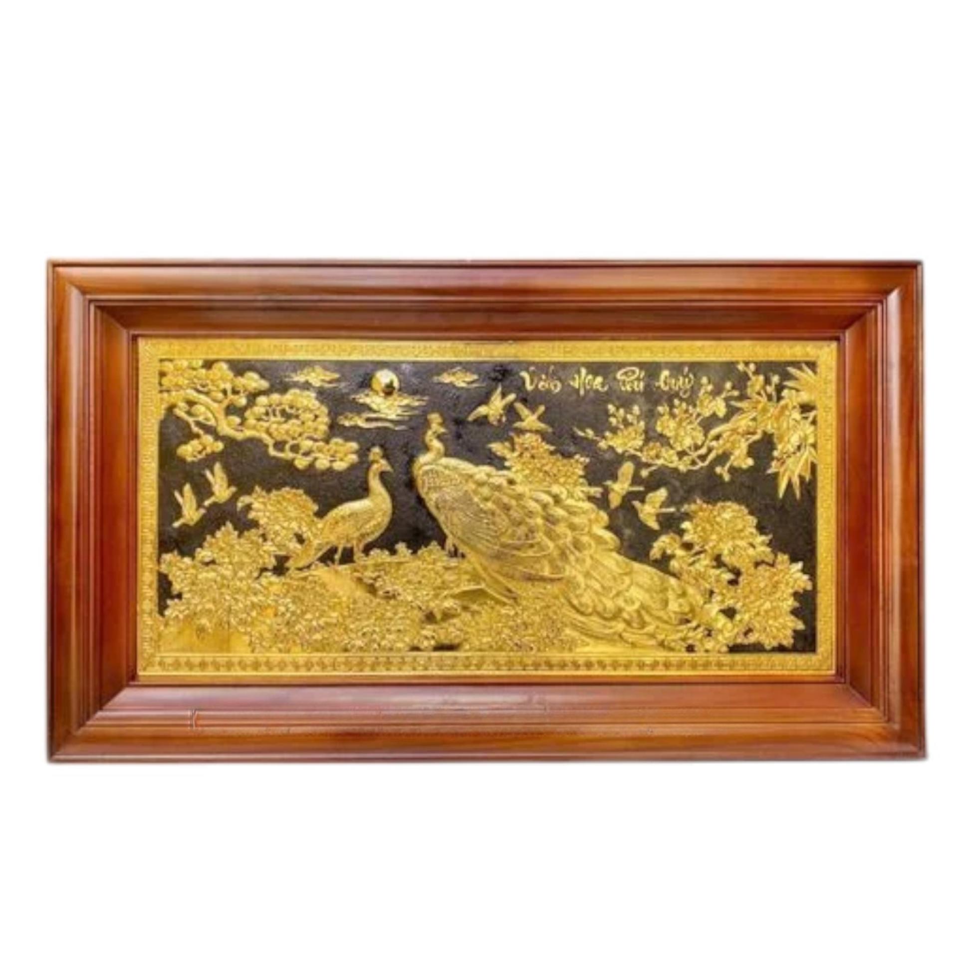 Tranh Đồng Phu Thê Viên Mãn , Mạ Vàng 24K - Cửu Diệu Thiên - THN330