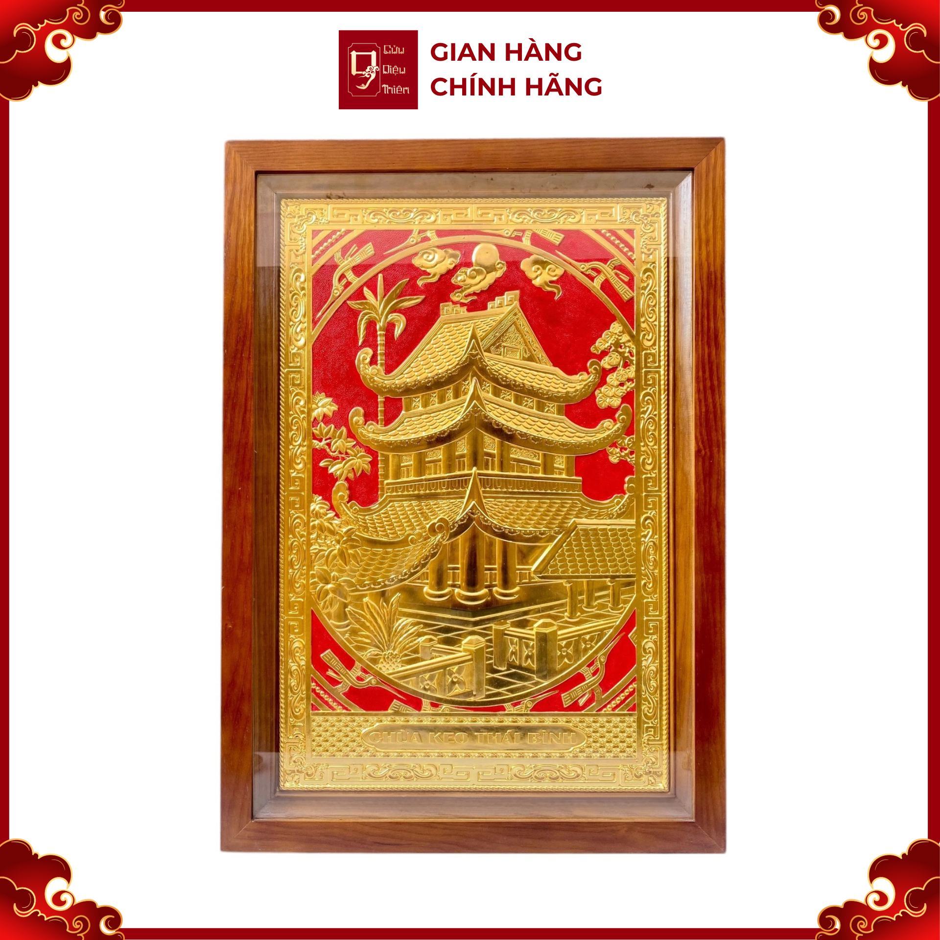 Tranh Đồng Chùa Keo, Dát Vàng (38x54cm) - Cửu Diệu Thiên - CK010