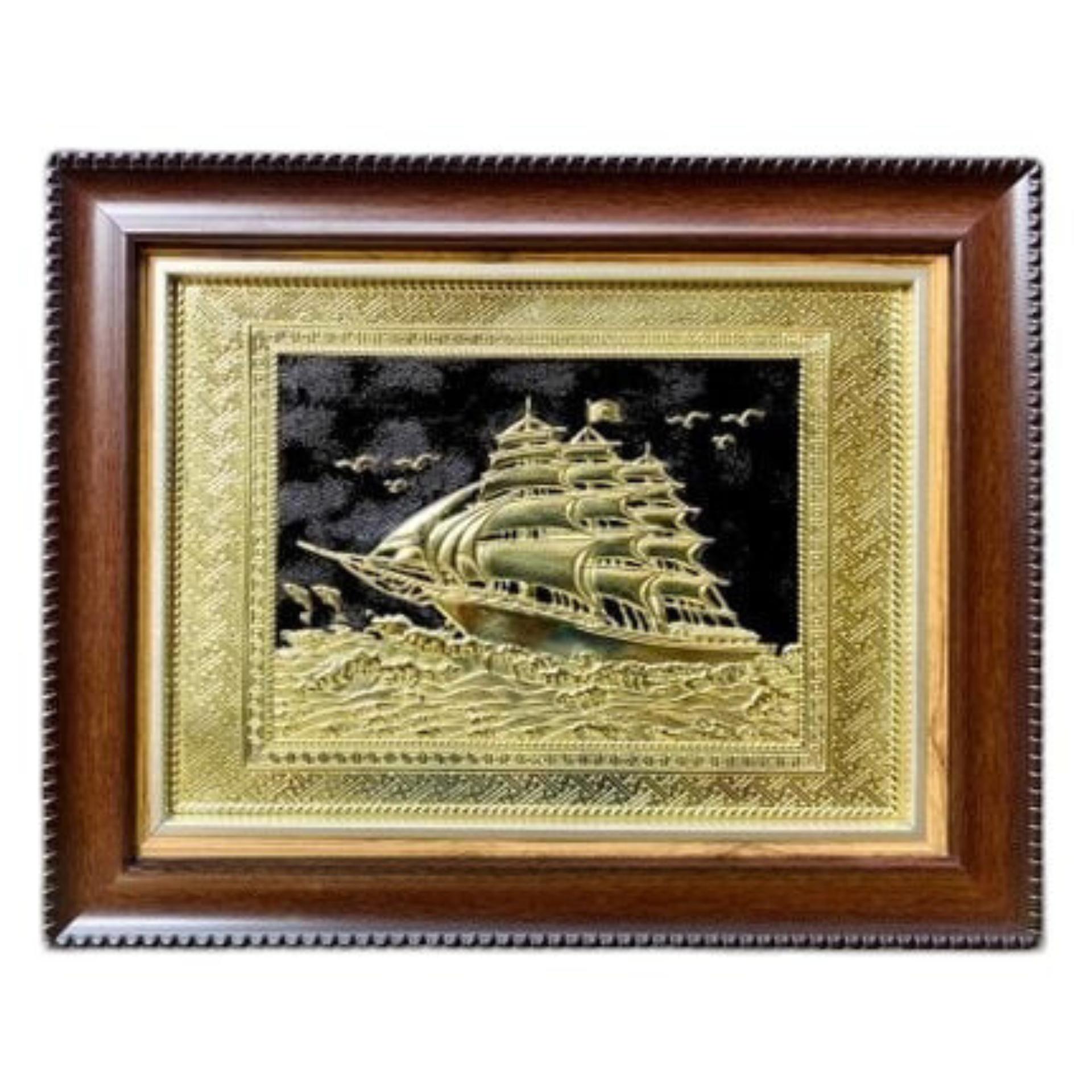 Tranh Đồng Thuận Buồm Xuôi Gió ( 28x34cm ) - Cửu Diệu Thiên - TB008