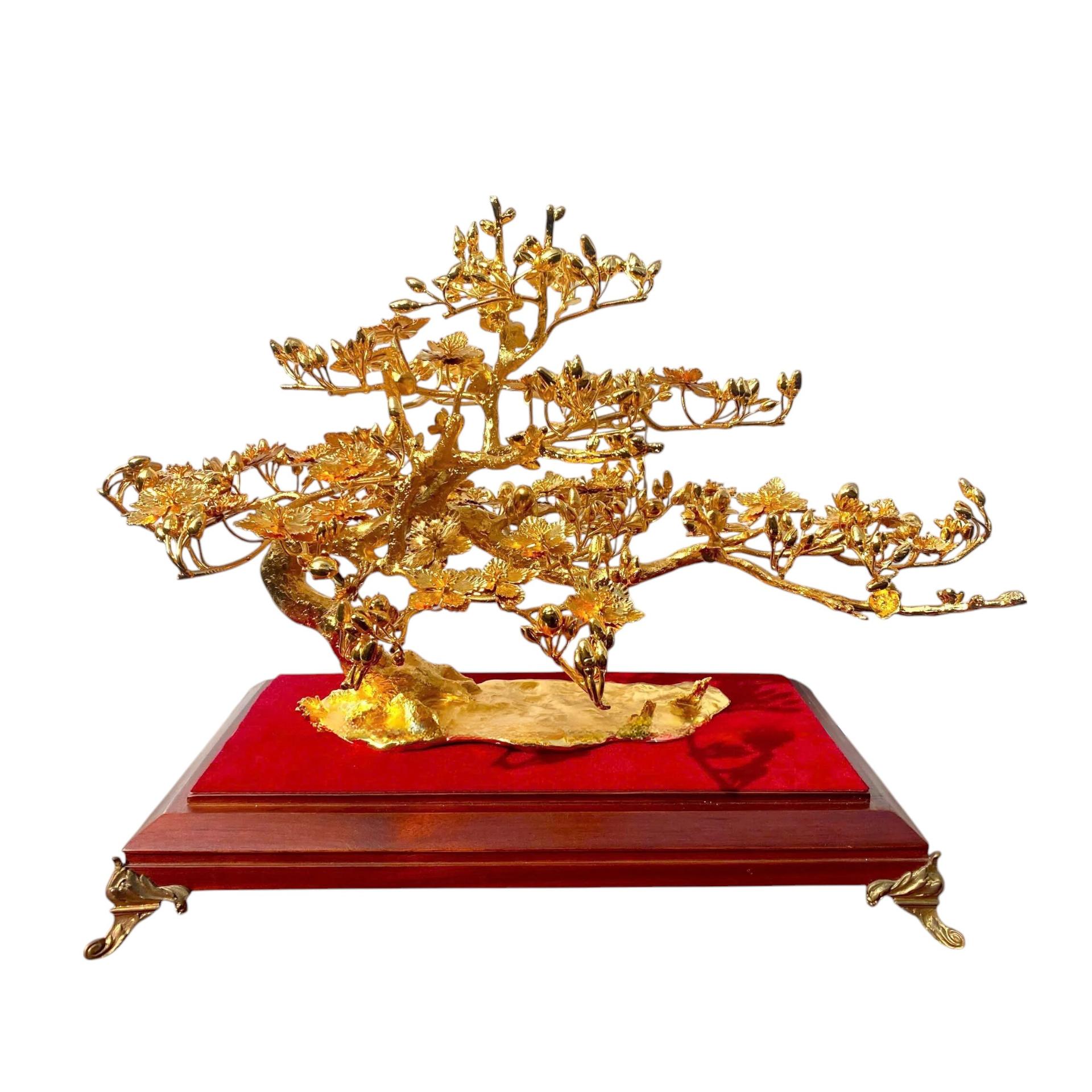 Cây Mai Mạ Vàng 24K ( Cao 40 - Rộng 50 ) - Cửu Diệu Thiên - MV001