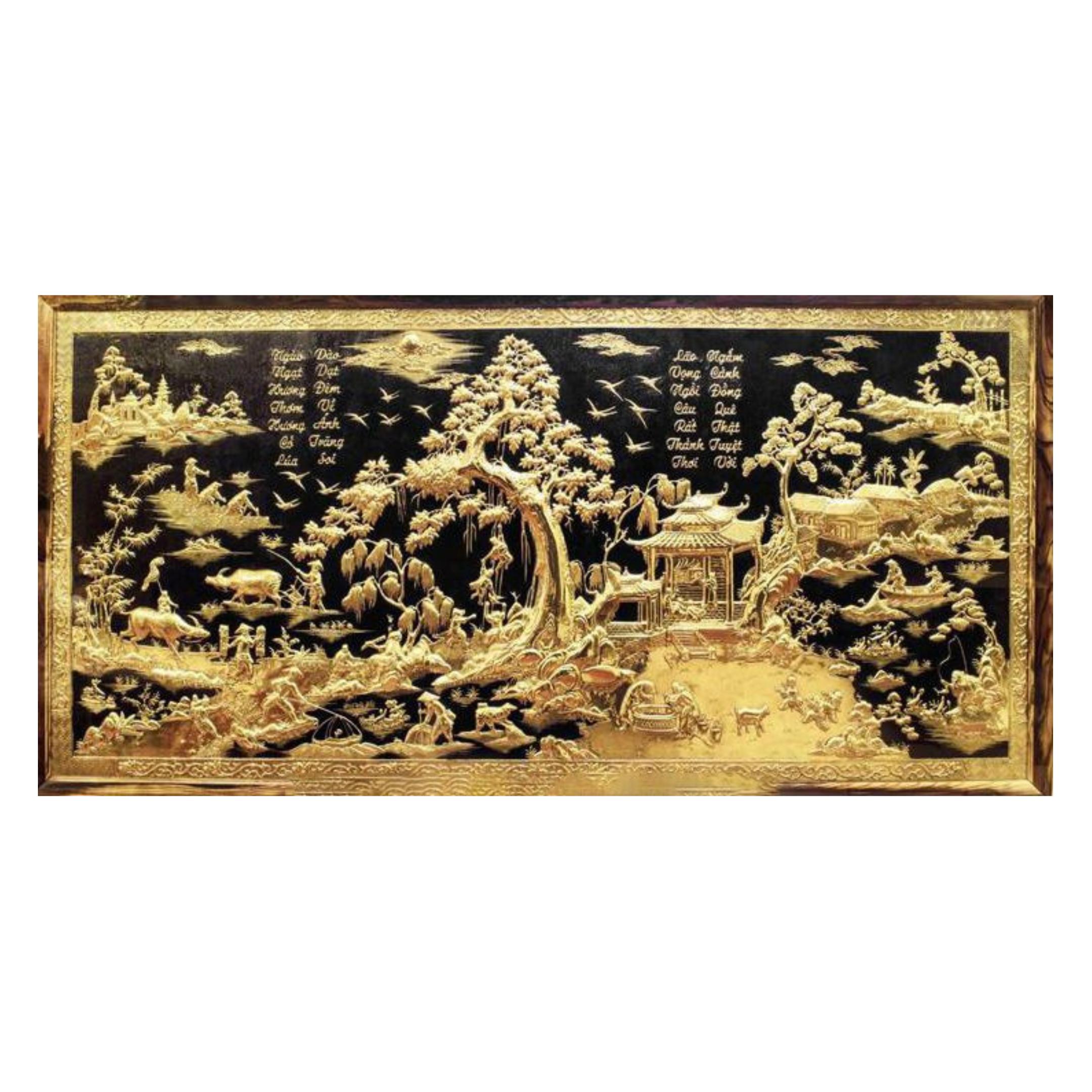 Tranh Đồng Quê - Đồ Đồng Cao Cấp - Cửu Diệu Thiên - THN402