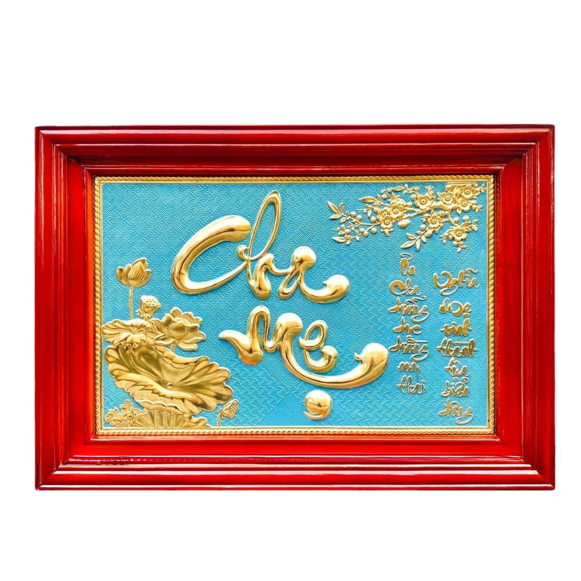 Tranh Đồng Chữ Cha Mẹ ( 38x54cm ) - Cửu Diệu Thiên - CM003
