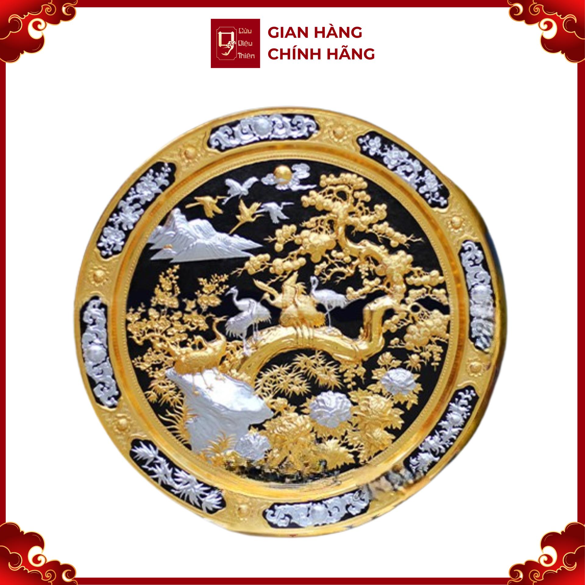 Tranh Tùng Hạc - Đồ Đồng Cao Cấp - Cửu Diệu Thiên - THN037