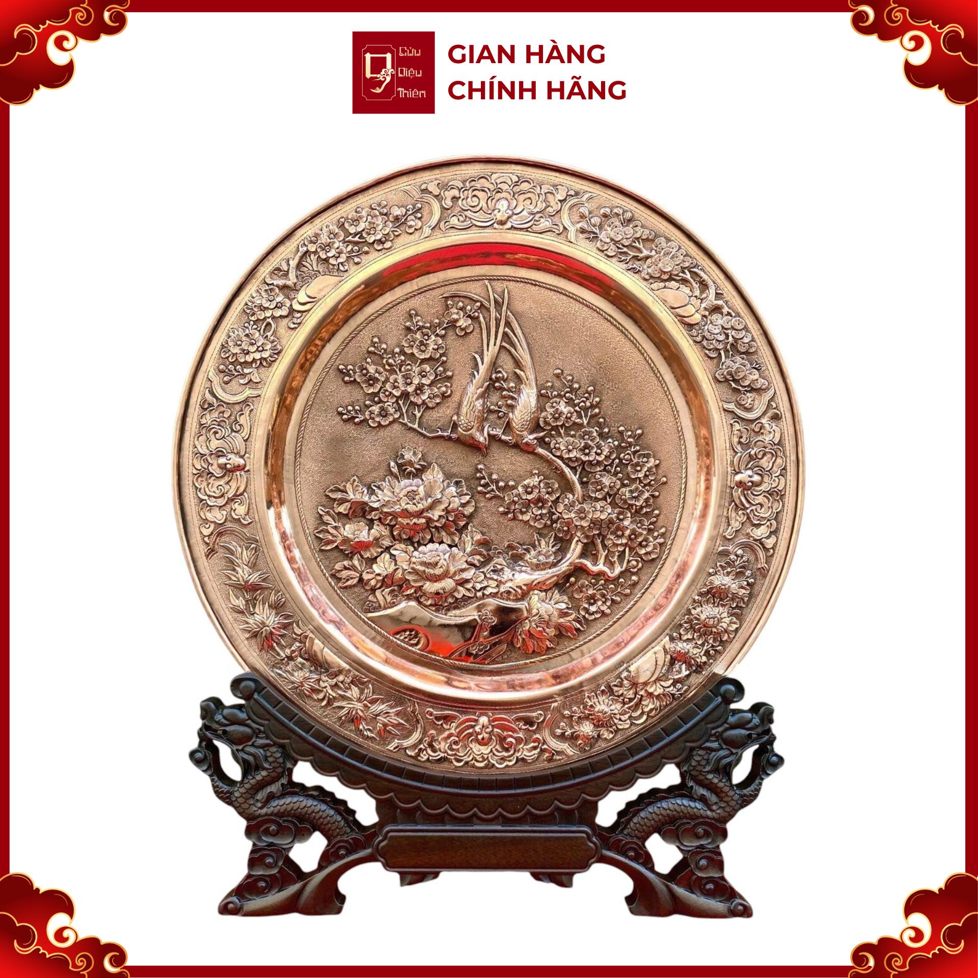 Tranh Đĩa Đồng Mai Điểu ( 35x41cm ) - Cửu Diệu Thiên - TD010